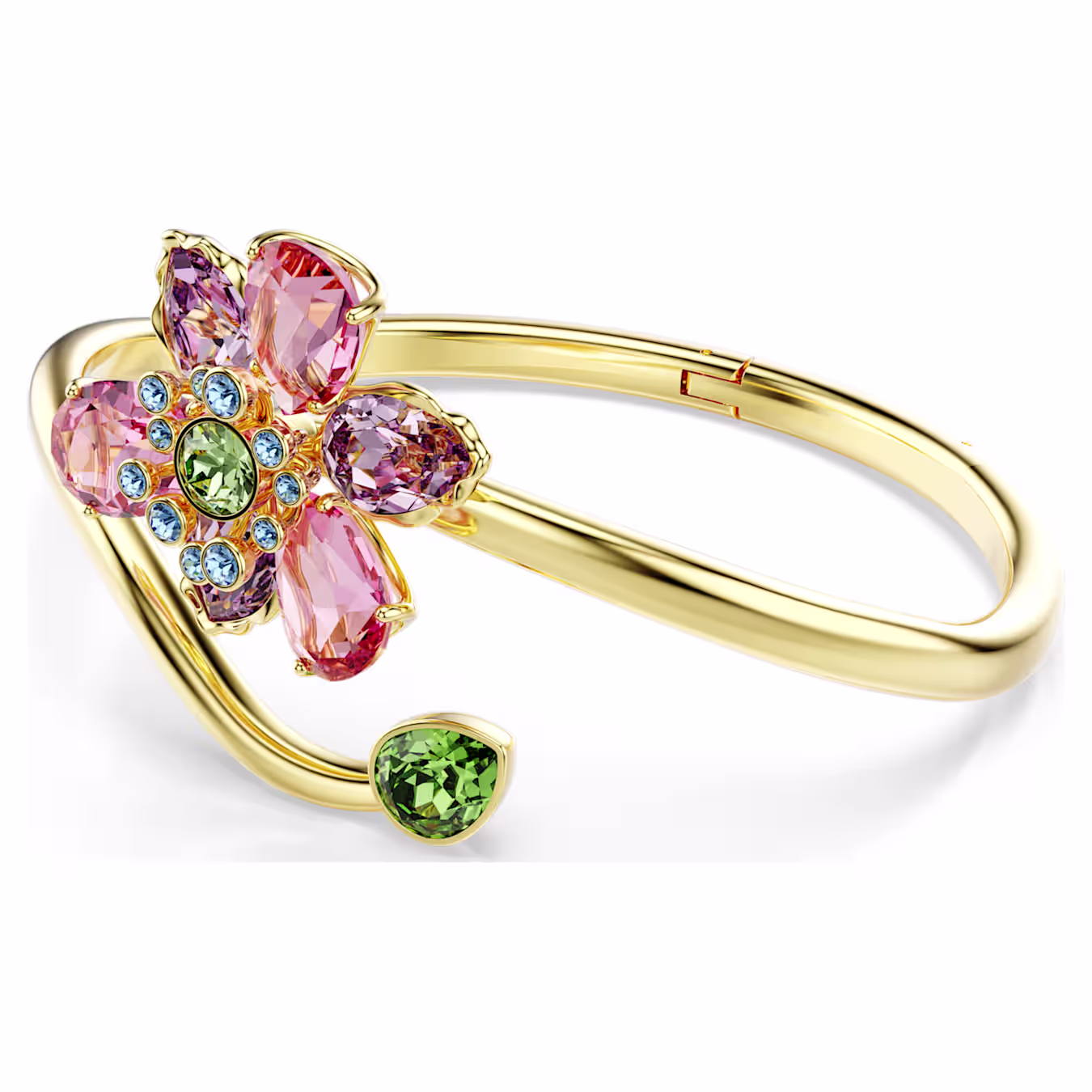 Swarovski  Idyllia Armreif Verschiedene Schliffe, Blume, Gr. M, Mehrfarbig, 18k vergoldet