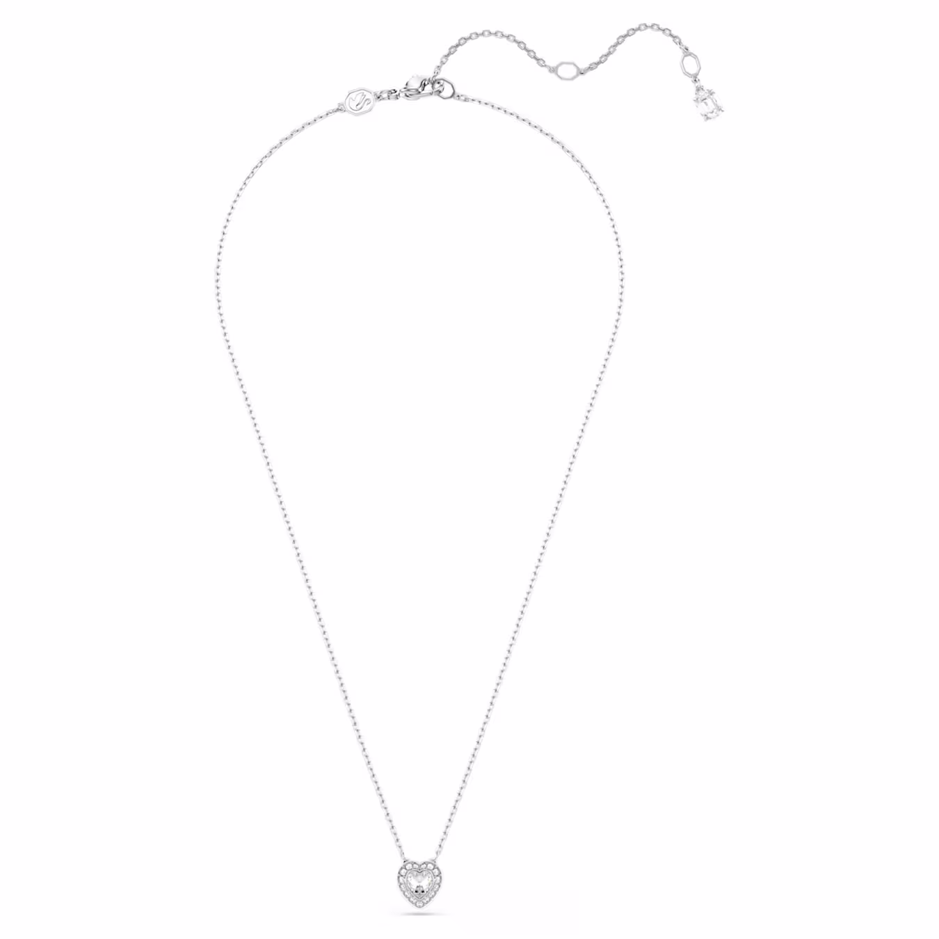 Swarovski Kette Ariana Grande x Swarovski Anhänger Verschiedene Schliffe, Herz, Weiß, Rhodiniert