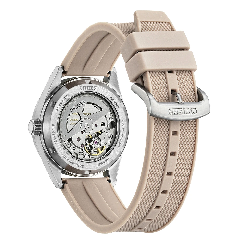 Citizen Automatik Rosa Gummiband (Urethan) weiß, 38.5mm Damenuhr NJ0229-07A