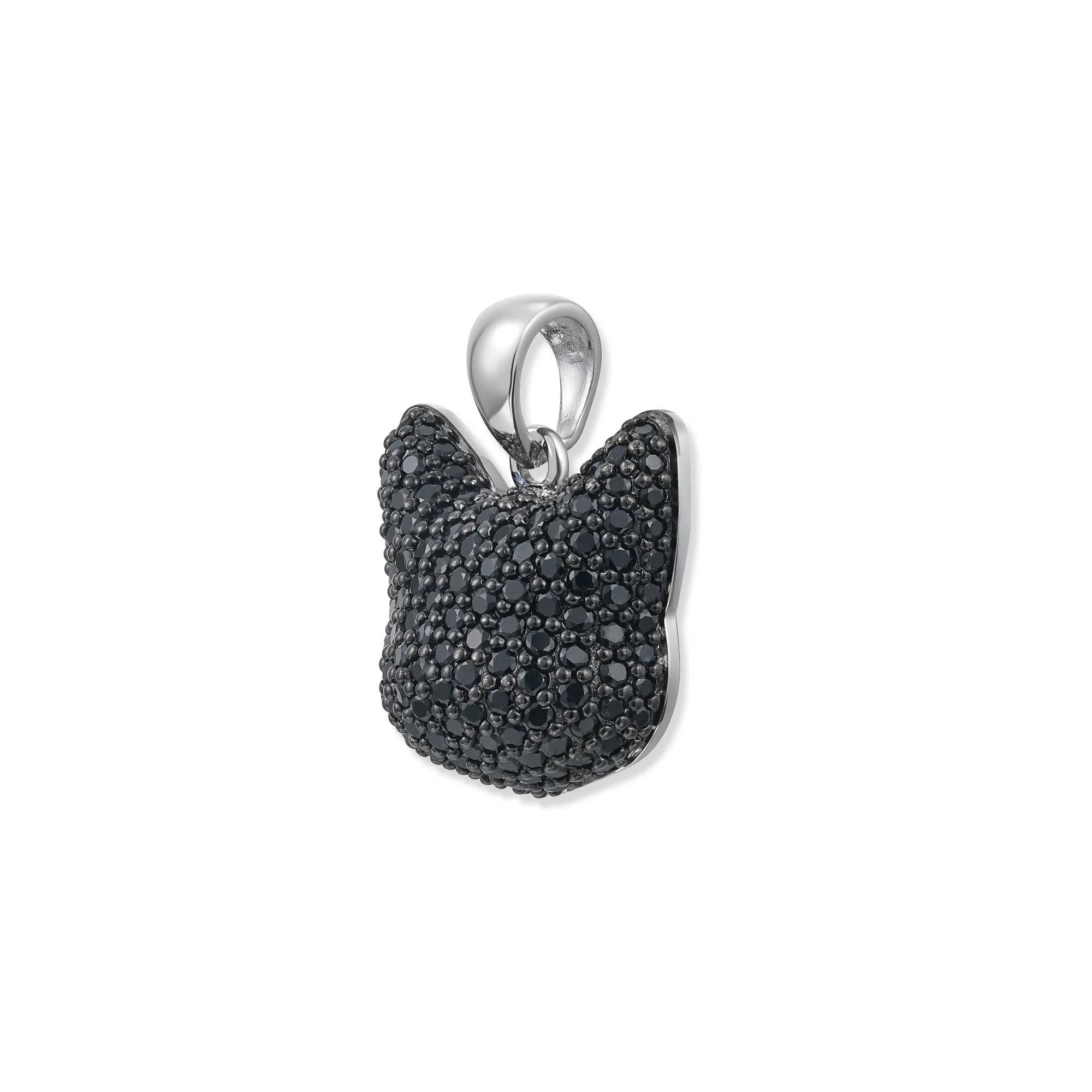 Seinerzeit Anhänger Kuro Katzen Anhänger 925 Sterling Silber, Schwarz