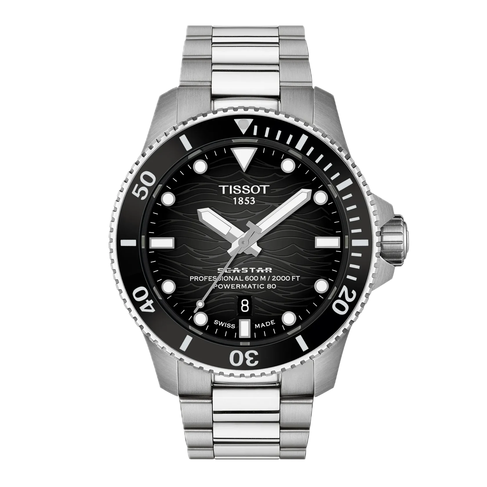 Tissot Seastar 2000 Automatic, Stainless Steel, 44mm, Black Dial Men's Watch T120.907.11.051.00