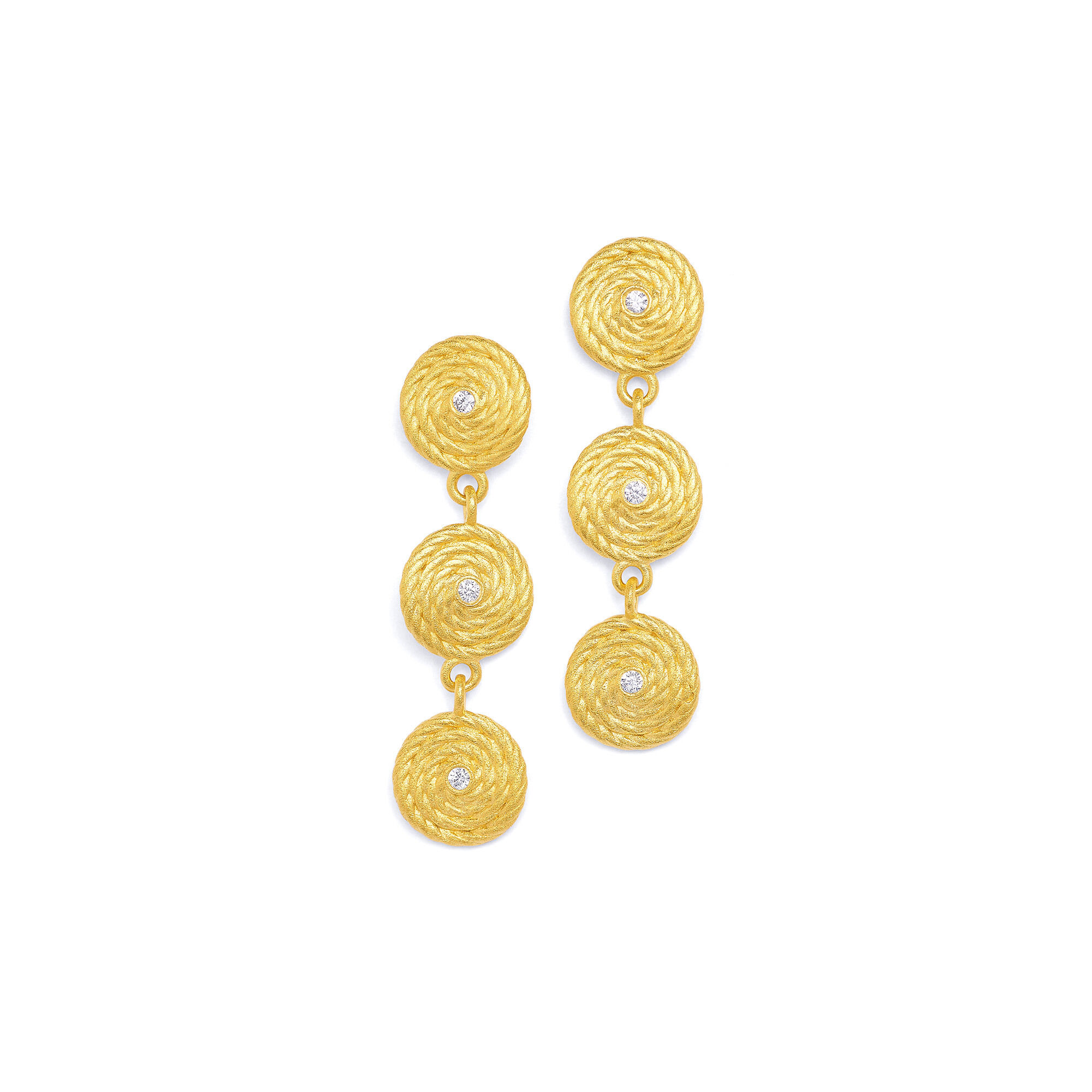 Bernd Wolf Ohrringe Triliana Designlinie Liana Zirkonia, 24-Karat-goldplattiert