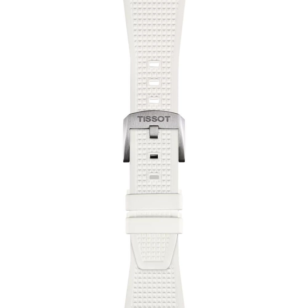 Tissot Ersatzarmband Kautschuk weiß 12 mm für PRX Modelle mit 40 mm Durchmesser T603.048.463