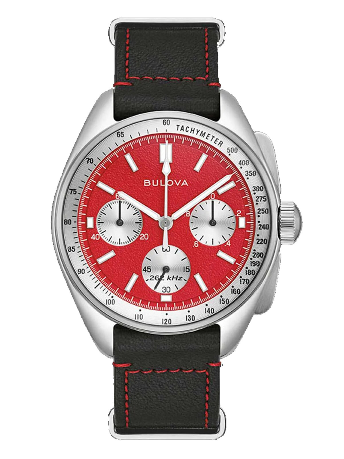 96K115_Leather Bulova Lunar Pilot Chronograph Herrenuhr 96K115