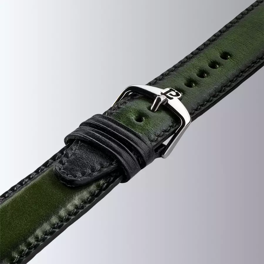 1977 EDMOND Automatique, 40 MM, Cadran Vert Olive, Bracelet Cuir Vert Men's Watch 1977P01177