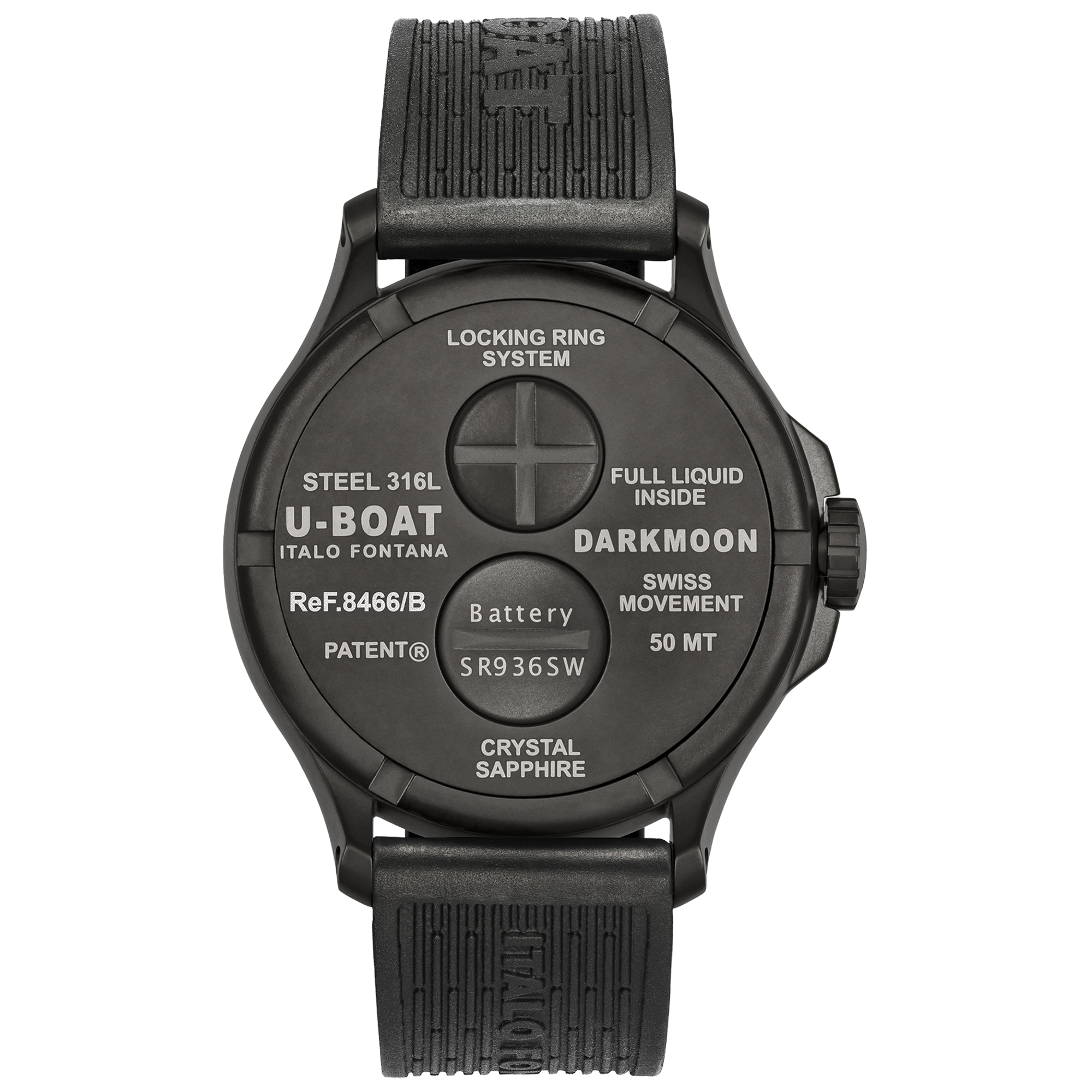 8466B_retro U-Boat Darkmoon 44mm Red Glass Men's Watch 8466/B