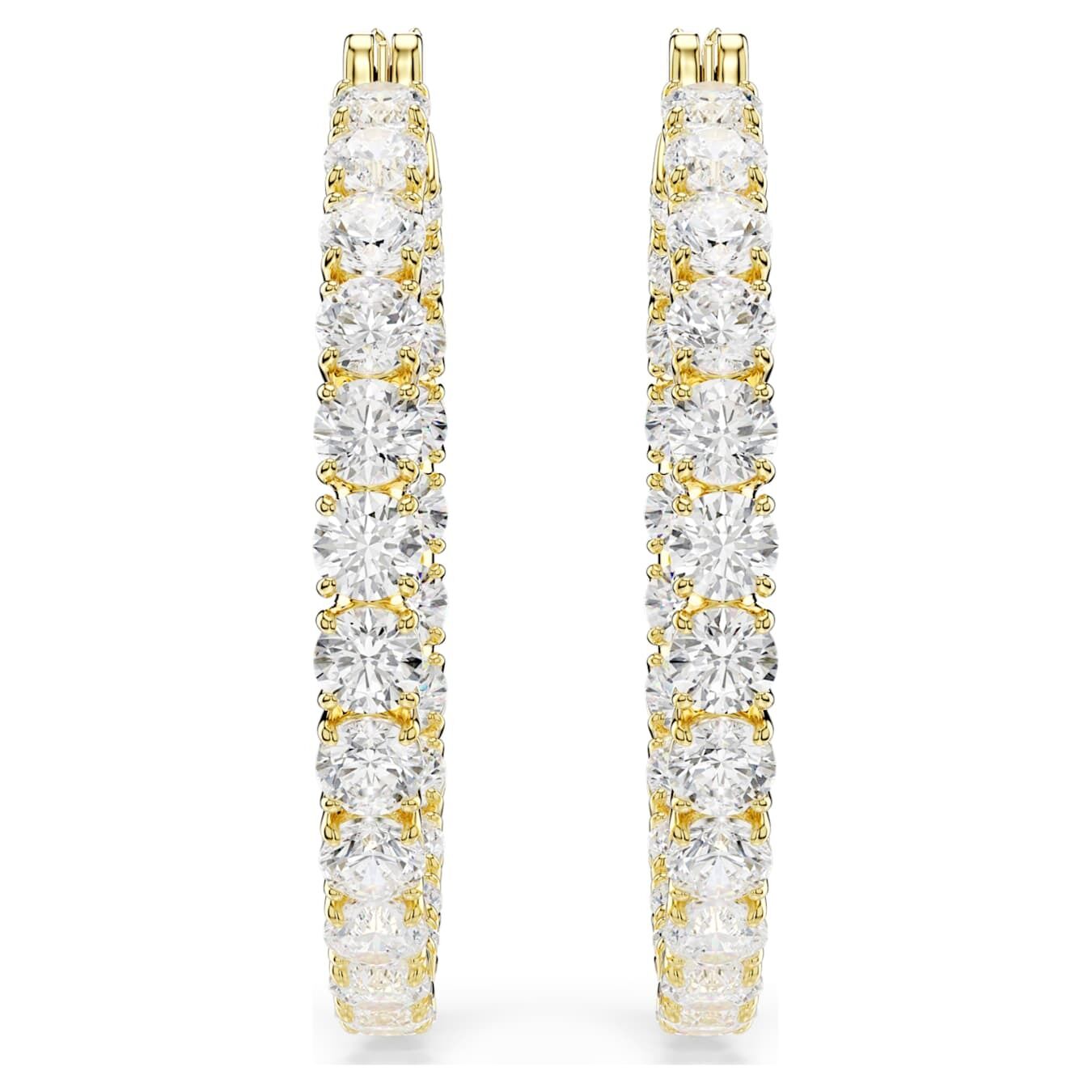 Swarovski  Matrix Kreolen Rundschliff, Weiß, Goldlegierungsschicht