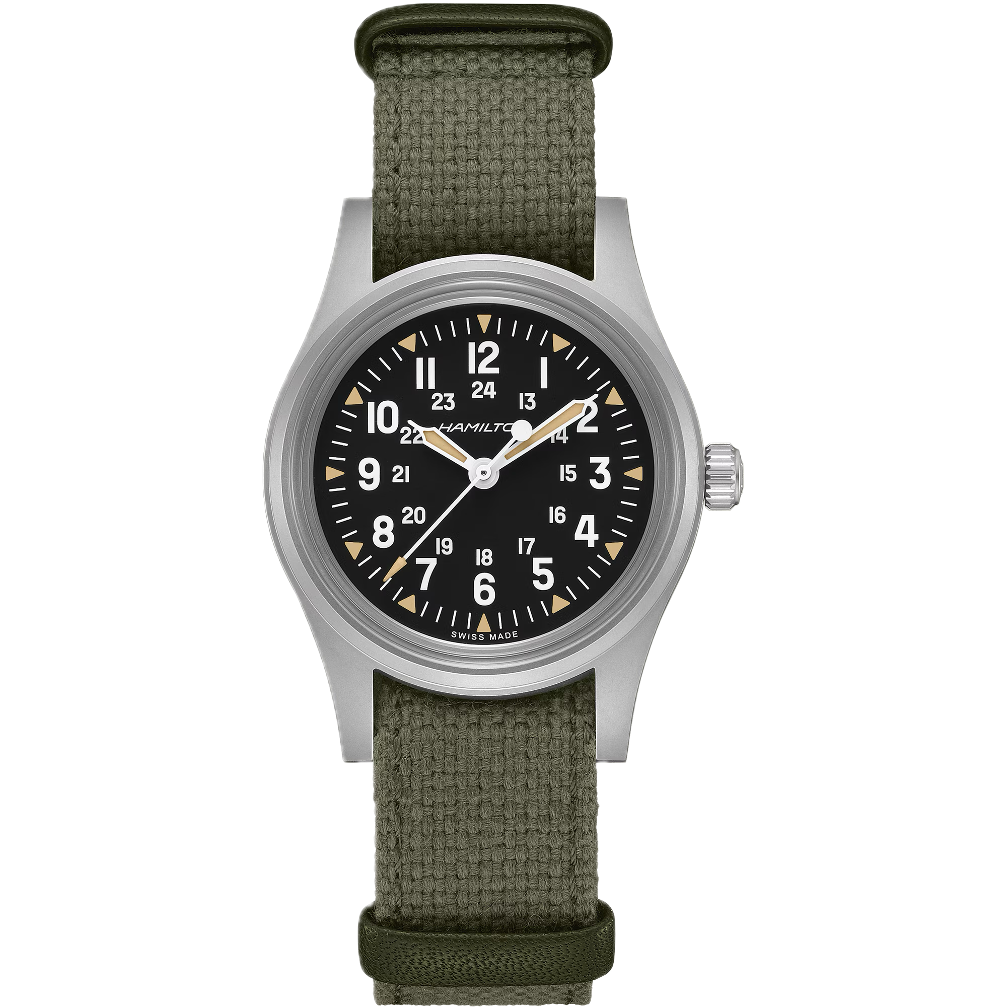 Hamilton Khaki Field Mechanical 36 mm, Handaufzug,  Textilband, 80 Stunden Gangreserve Herrenuhr H69399930