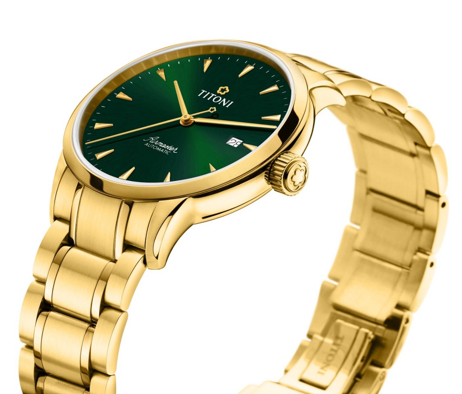 Titoni Airmaster Gelbgold, Grün Herrenuhr 83733G-673