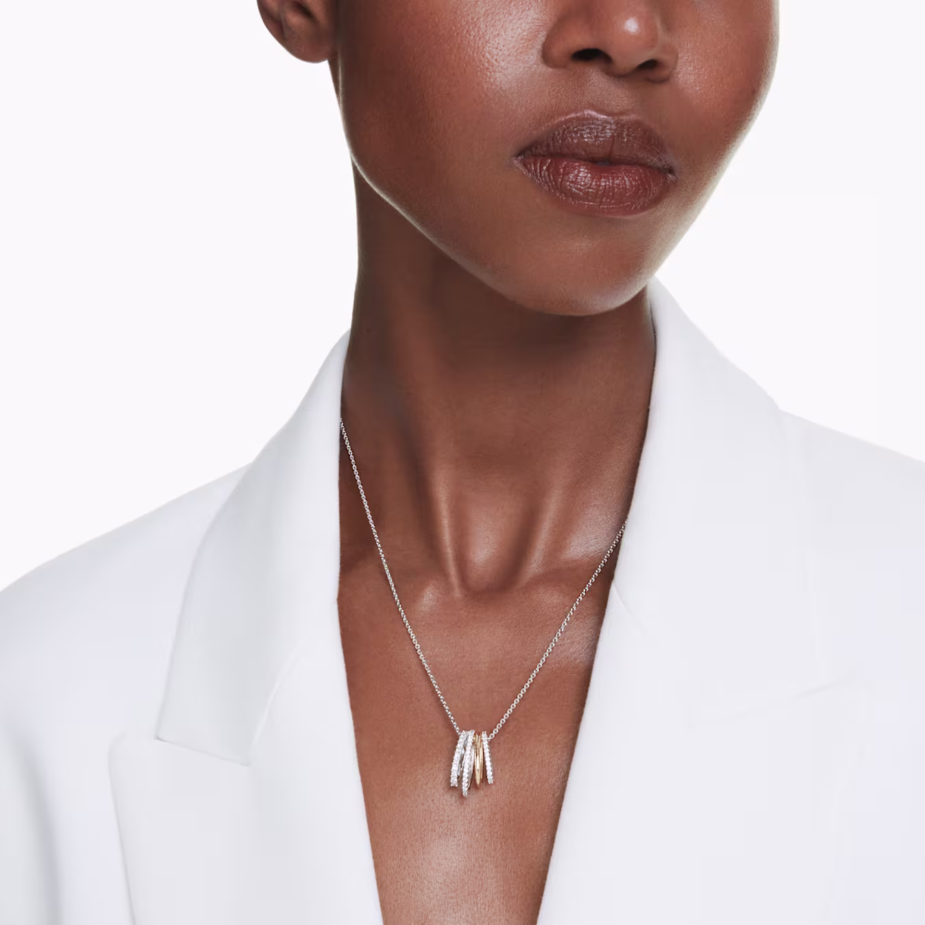 Swarovski  Hyperbola Anhänger Verschiedene Schliffe, Weiß, Metallmix