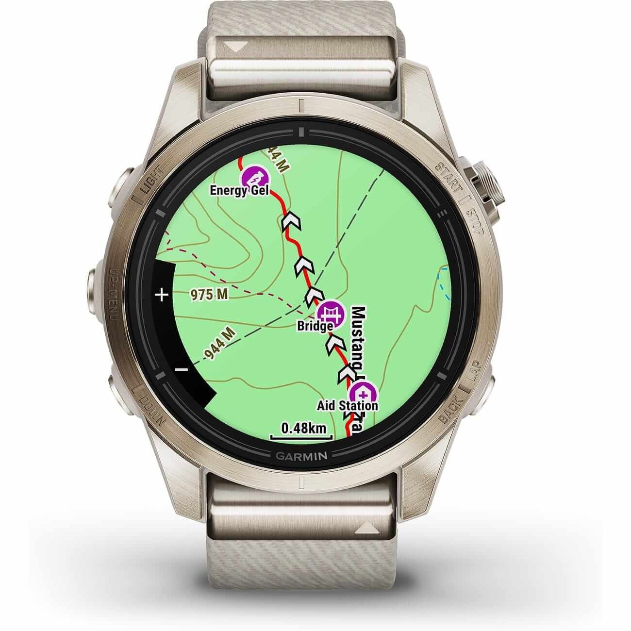 Garmin Epix™ Pro Gen 2 Sapphire 42mm beige/soft gold with nylon strap and silicone strap 010-02802-20