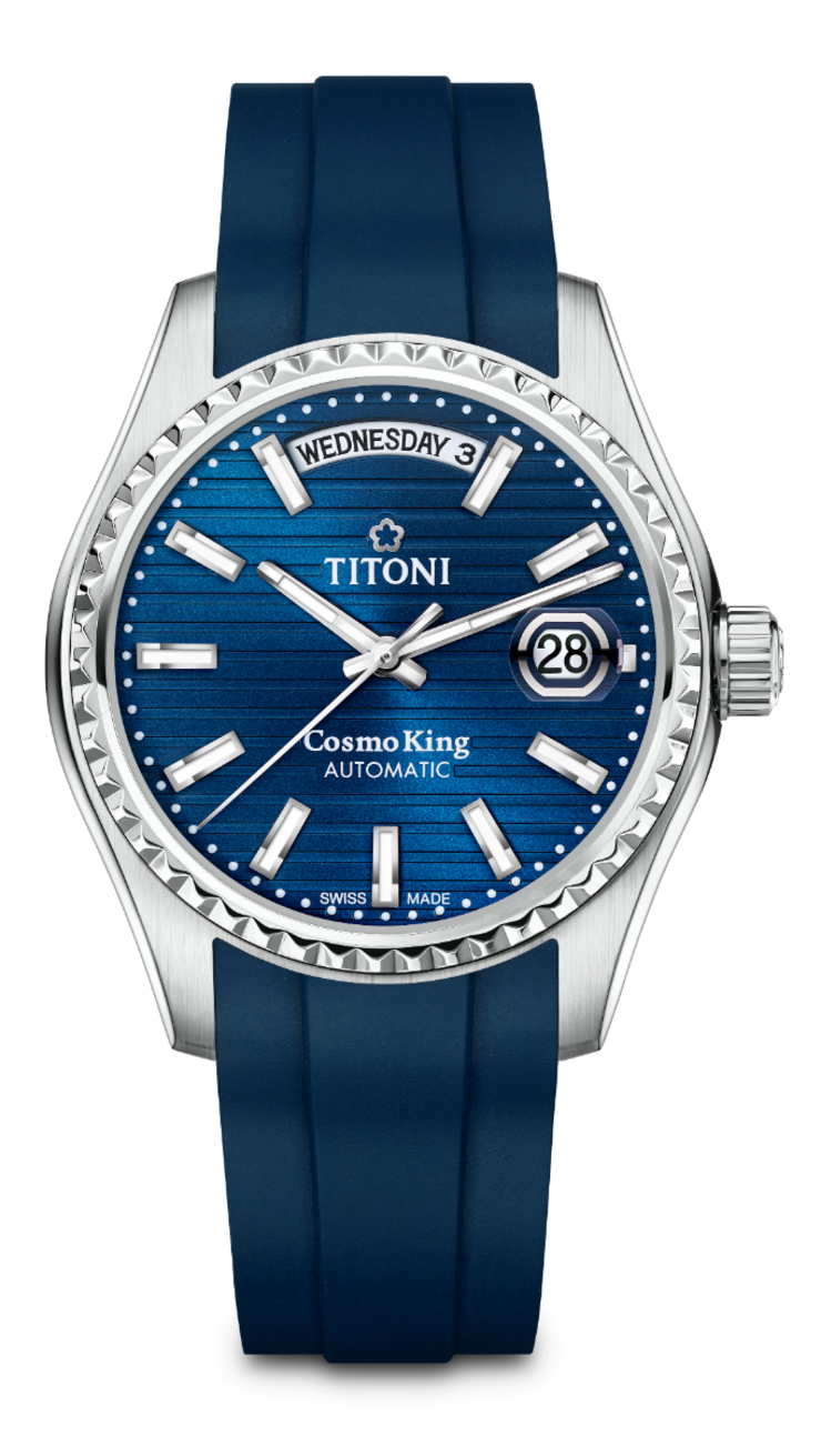 Titoni Cosmo King Blau Herrenuhr 797S-RBL-696