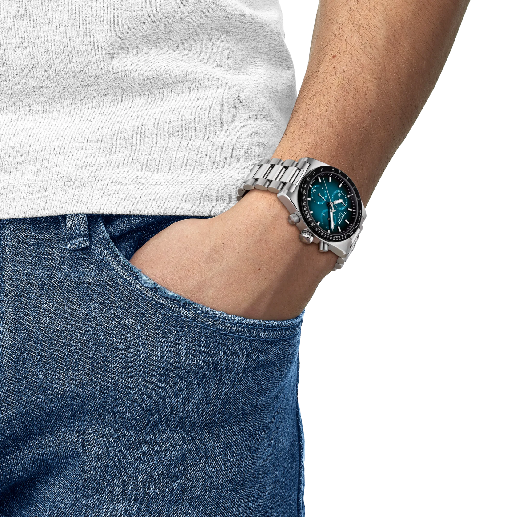 Tissot PR516 Quarzwerk Edelstahlband, Blau, 40mm Herrenuhr T149.417.11.041.01