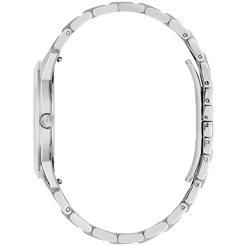 Bulova Classic Quarz, Edelstahl Weiß, 40mm Herrenuhr 96B474