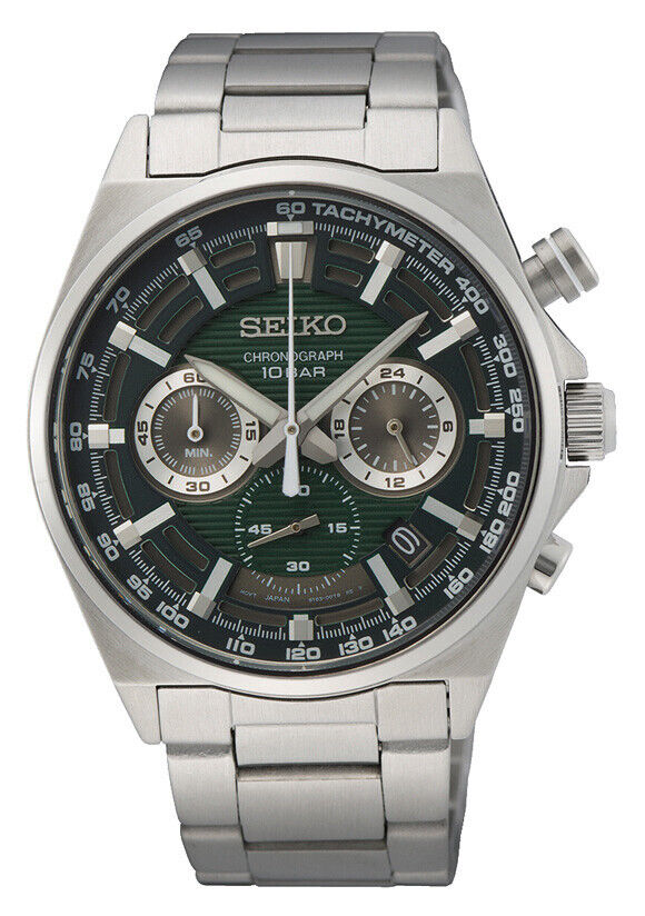 Seiko chronograph with tachymeter men's watch SSB405P1