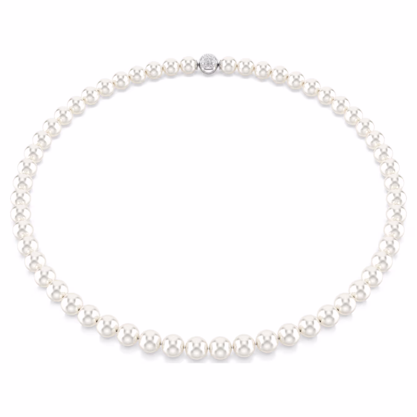 Swarovski  Matrix Halskette Kristallperle, Weiß, Rhodiniert