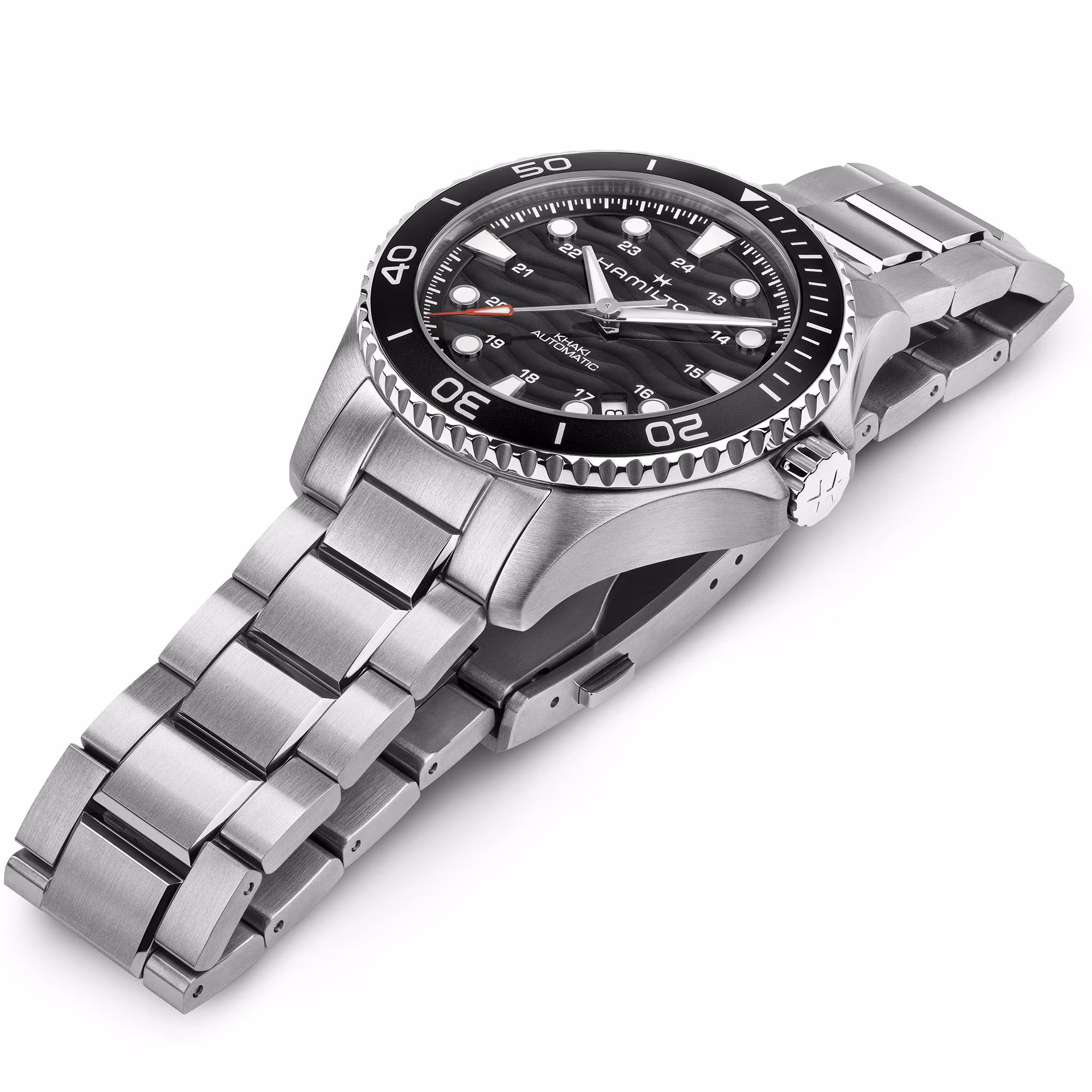 Hamilton KHAKI NAVY SCUBA AUTO Black Metal Band 40 MM Men's Watch H82415130