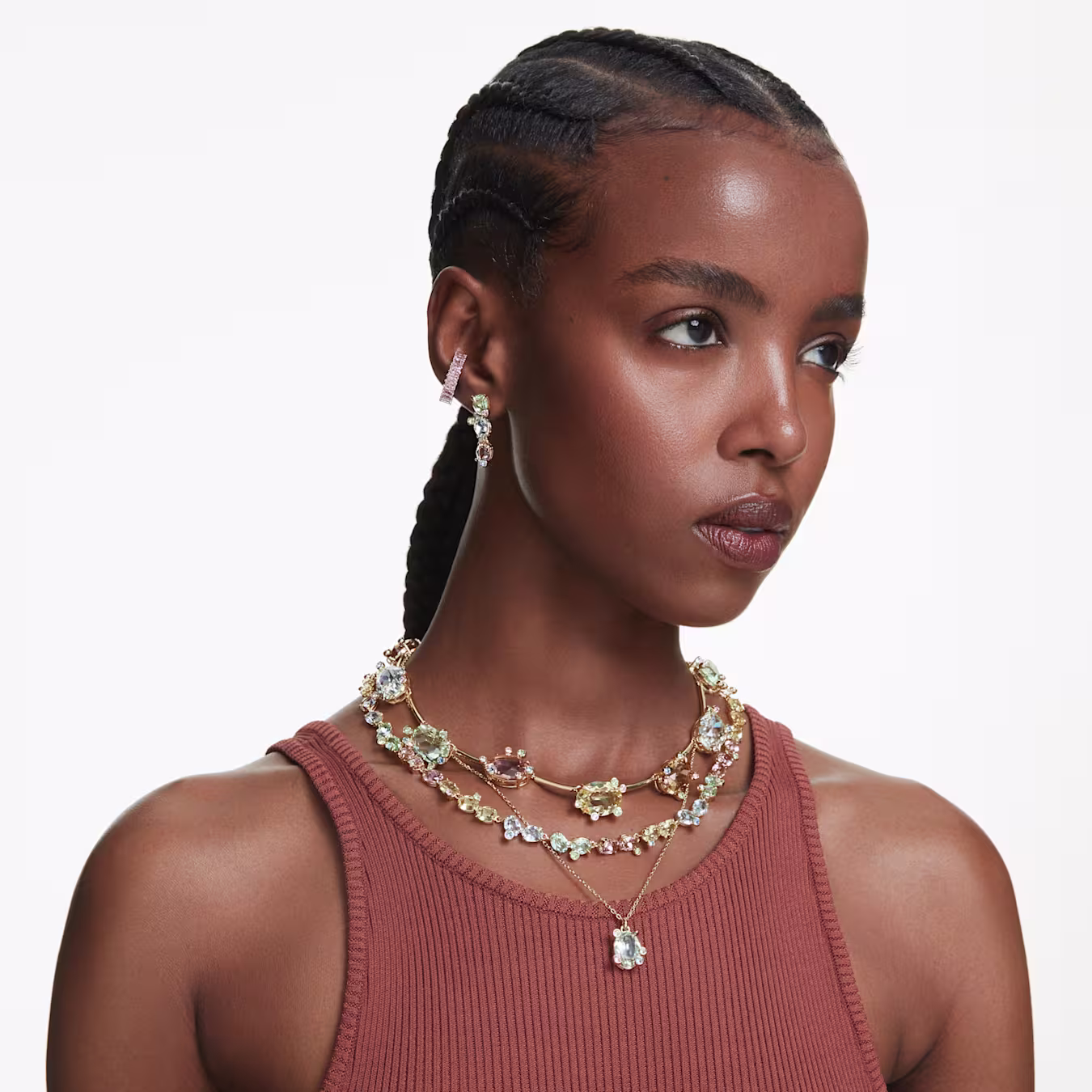 Swarovski  Gema Anhänger Verschiedene Schliffe, Mehrfarbig, 18k vergoldet