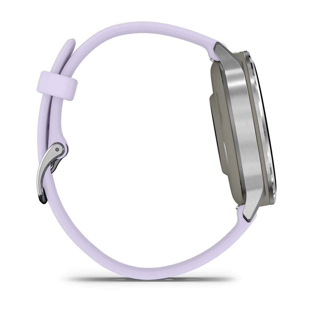 Garmin Venu® 4 - 41 mm Grau/Silber mit Schnellwechsel-Silikon-Armband 18 mm Lavendelblau Unisexuhr 010-03013-01