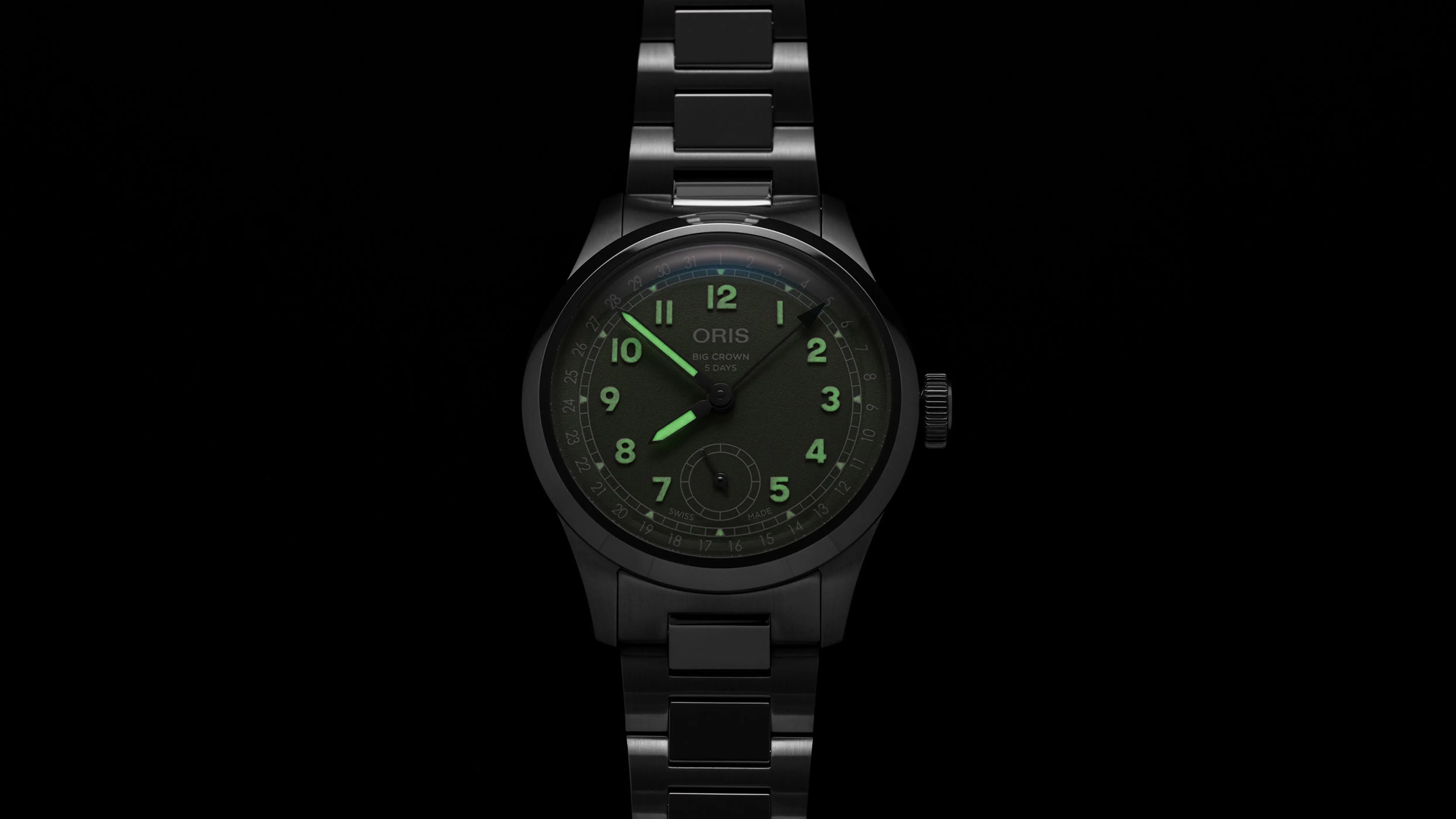 Oris Big Crown Pointer Date Calibre 403, 40mm, five-day power reserve, green men's watch 01 403 7799 4067-07 8 20 06