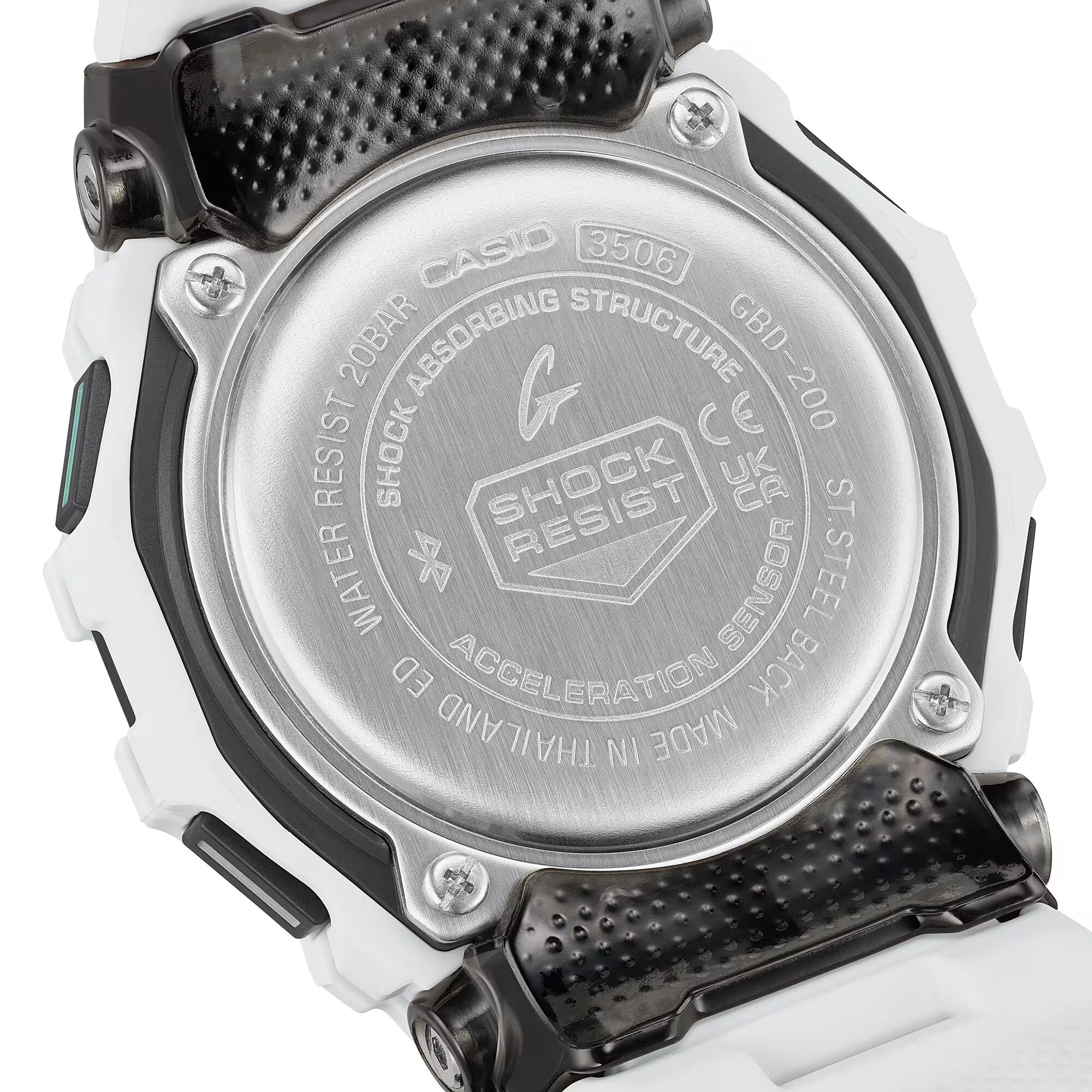 G-Shock Protection G-SQUAD Serie, Bluetooth, Quarzuhr, Weiß Herrenuhr GBD-200-7ER