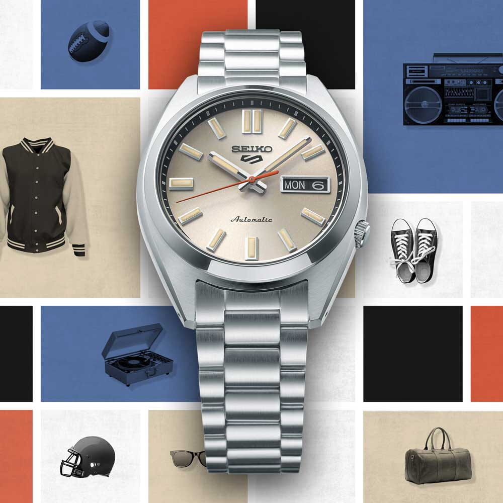 Seiko-5-Sports-Herren-Automatikuhr-silbernes-Zifferblatt Seiko 5 Sports Automatic Men's Watch SRPK91K1