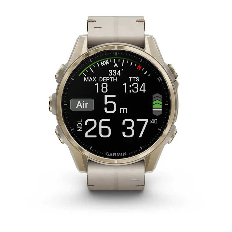 Garmin fēnix® 8 - 43 mm AMOLED Sapphire Fog Gray/Soft Gold 010-02903-40