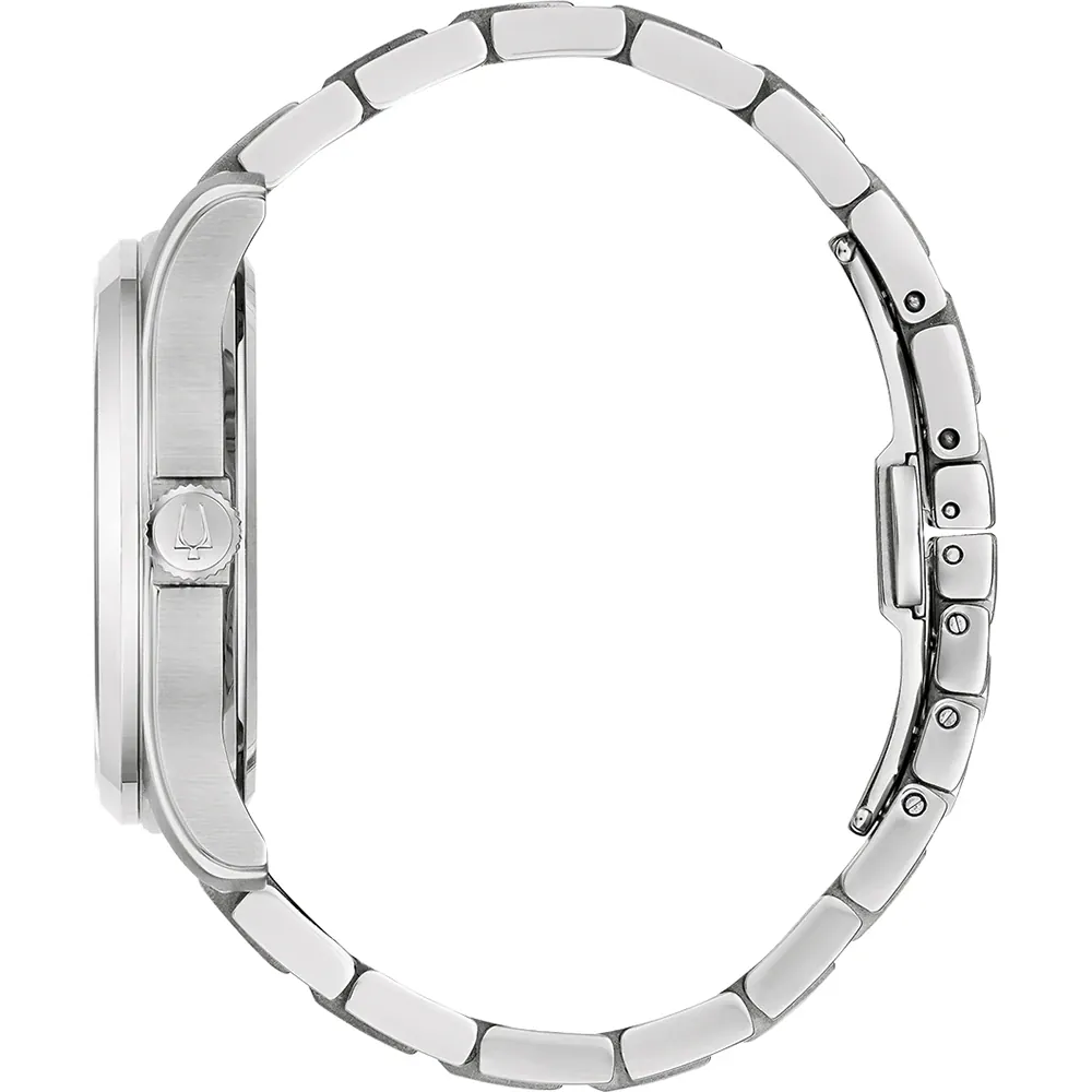 Bulova Wilton Analog Quartzwerk, Edelstahlband, Blau Herrenuhr 96B386