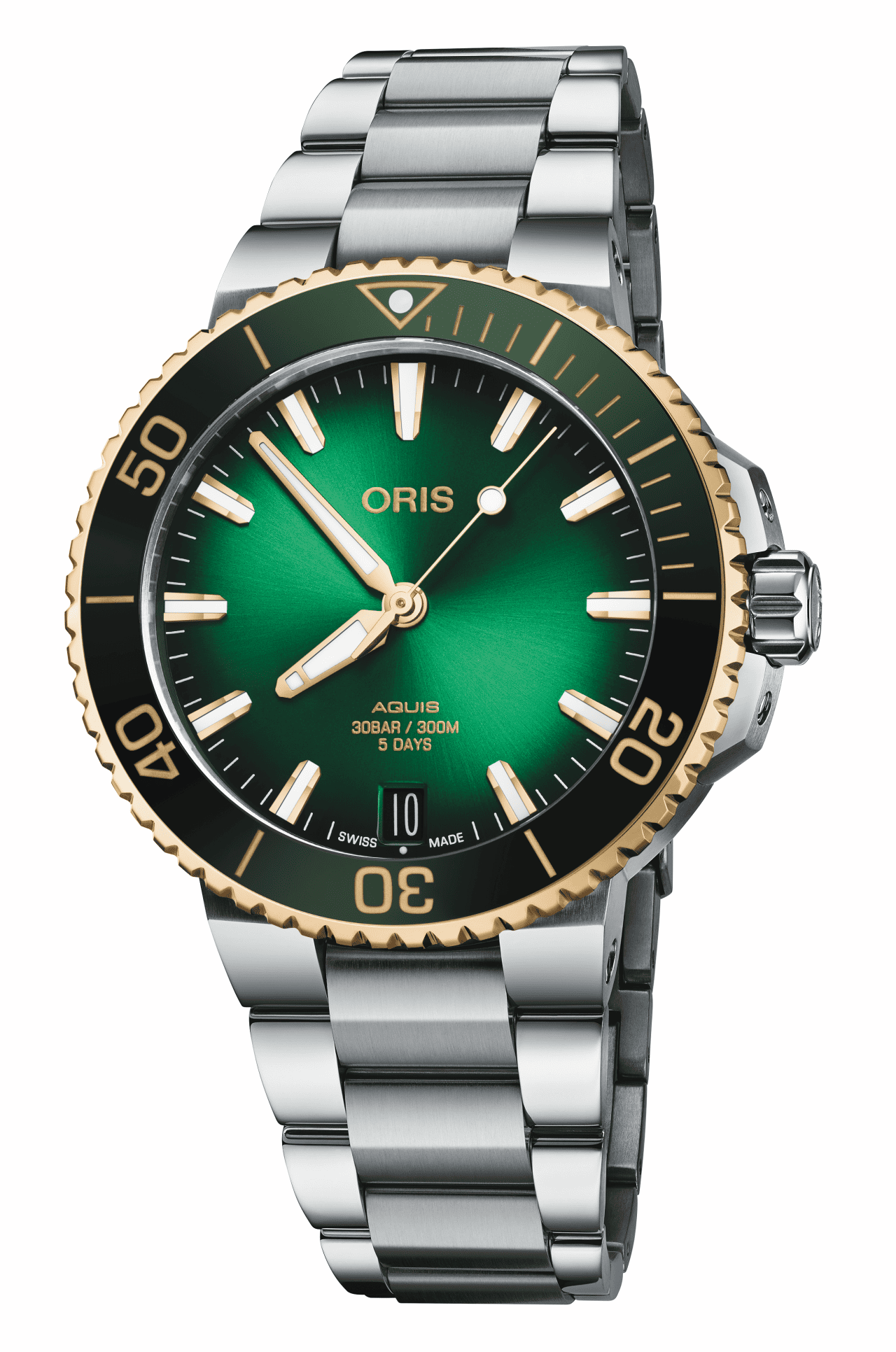 Oris Aquis Date Calibre 400, 41.5mm, rotating bezel in 18-karat yellow gold, diver's watch, men's watch 01 400 7769 6357-07 8 22 09PEB