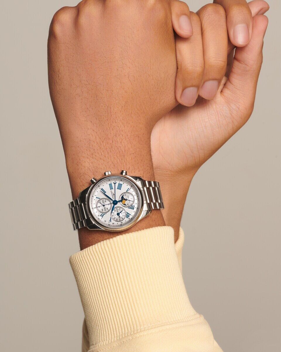 Longines Master Collection Chrono Mondphase Edelstahlband Silber Herrenuhr L2.673.4.71.6