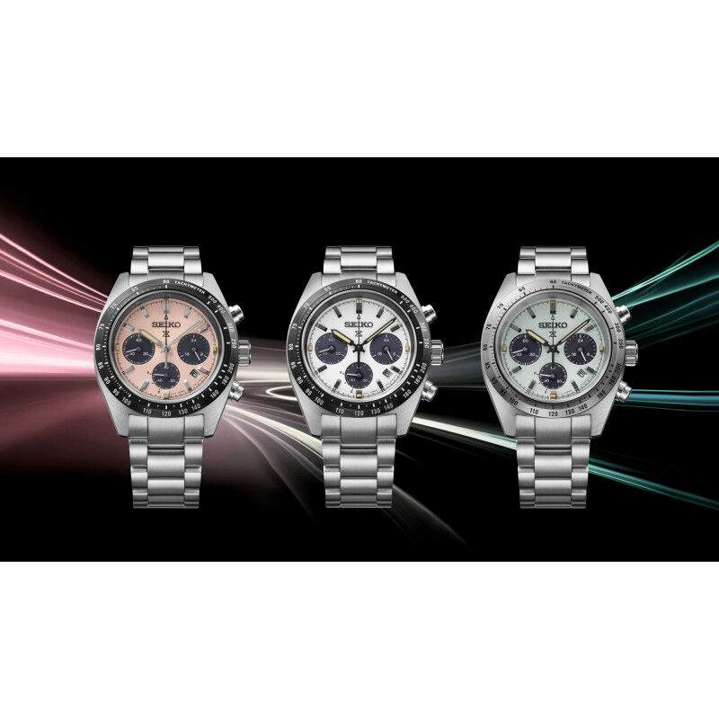 Seiko Prospex Speedtimer Solar Chronograph, Rosa Herrenuhr SSC963P1