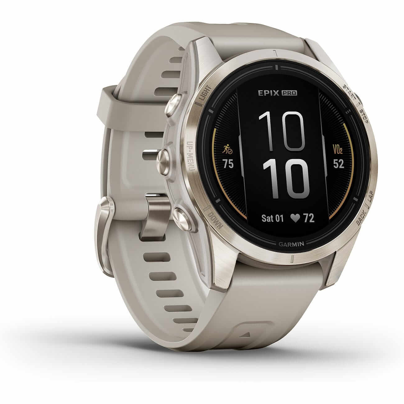 Garmin Epix™ Pro Gen 2 Sapphire 42mm Beige/Soft Gold with Silicone Strap 010-02802-11