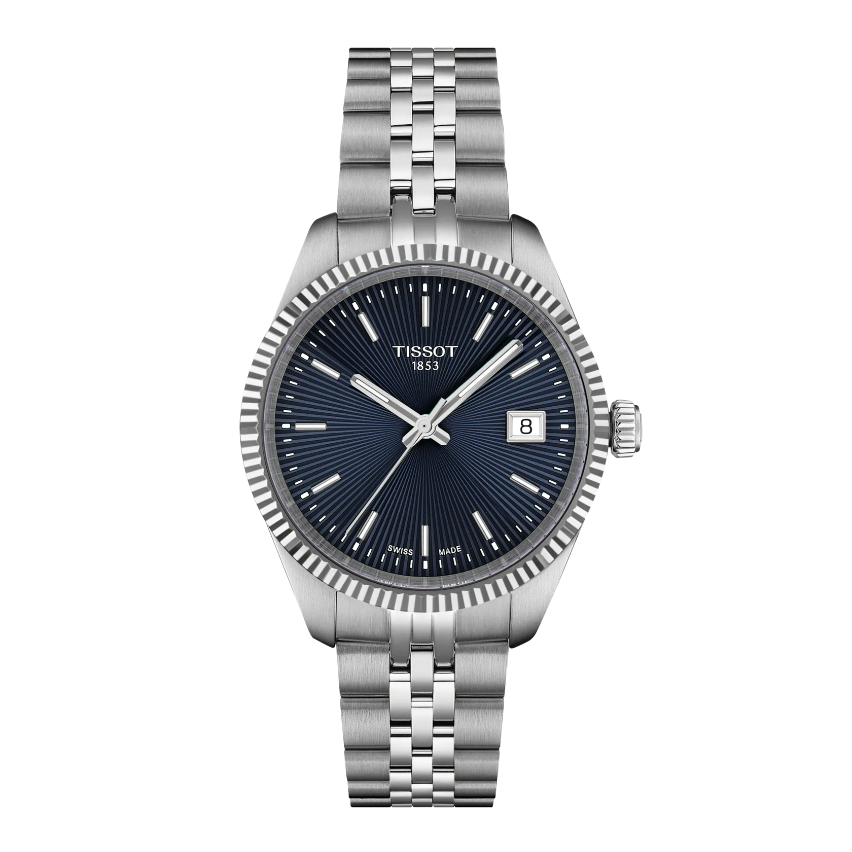 Tissot Ballade 34mm, Swiss Made Quarzwerk, Blau Grau Damenuhr T156.210.11.041.00