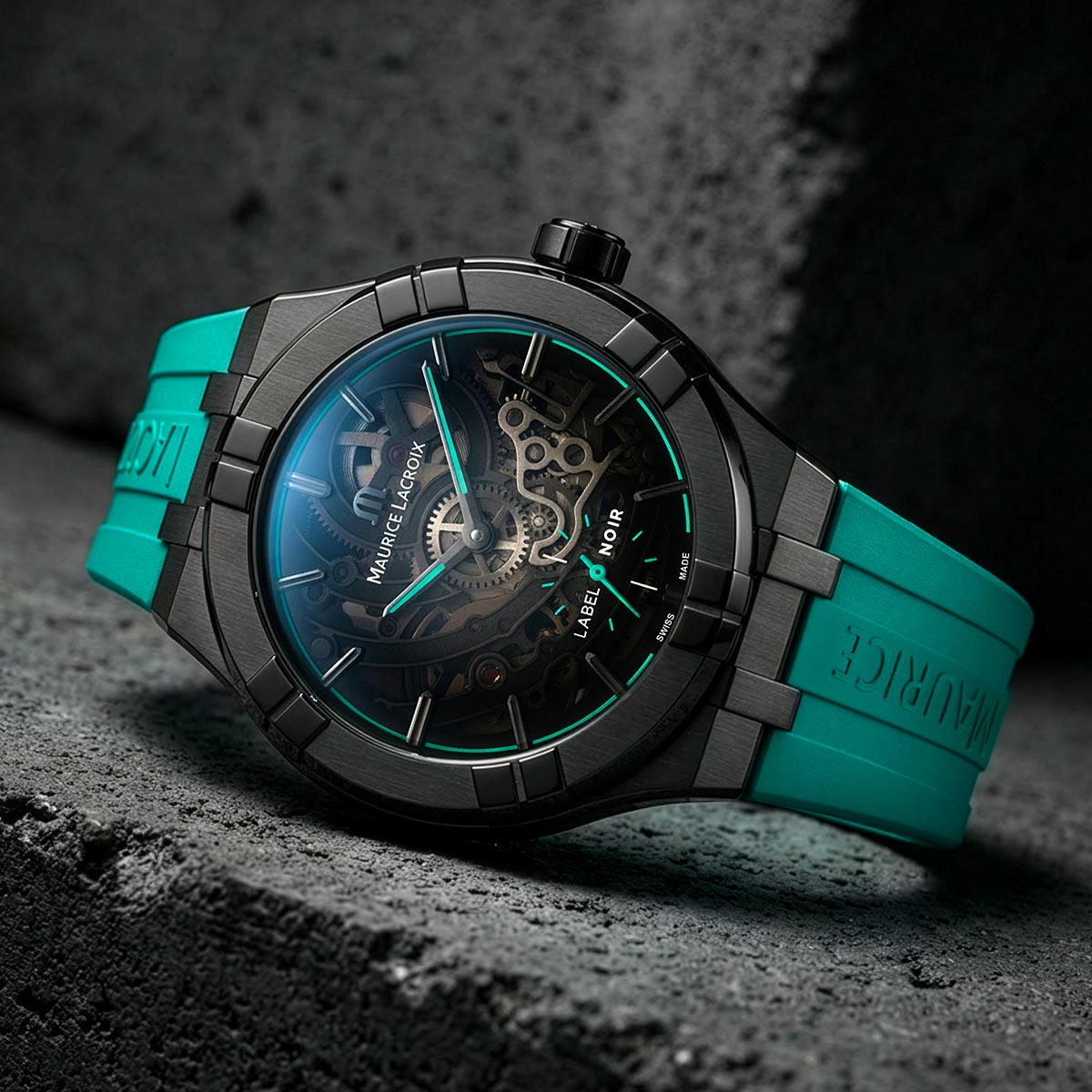 Maurice Lacroix Aikon Automatic Skeleton 45mm Label Noir, Limited Edition Men's Watch AI6028-DLB0B-030-H