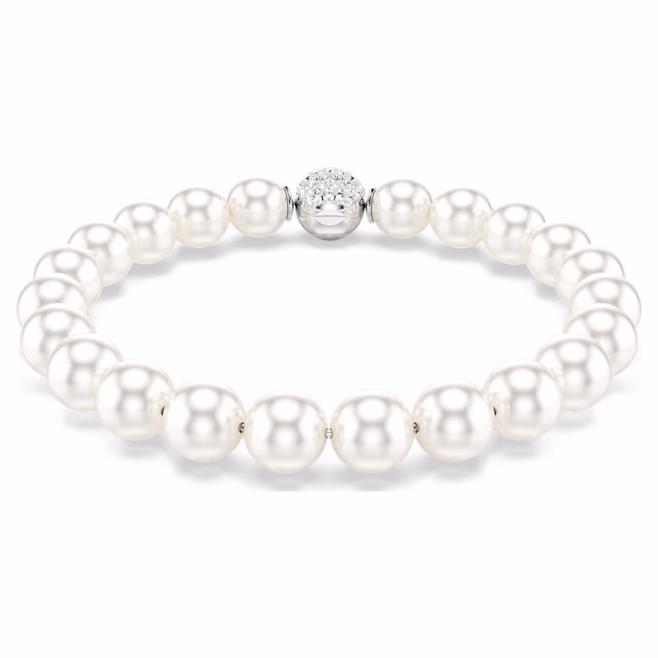 Swarovski  Matrix Armband Kristallperle, Weiß, Rhodiniert