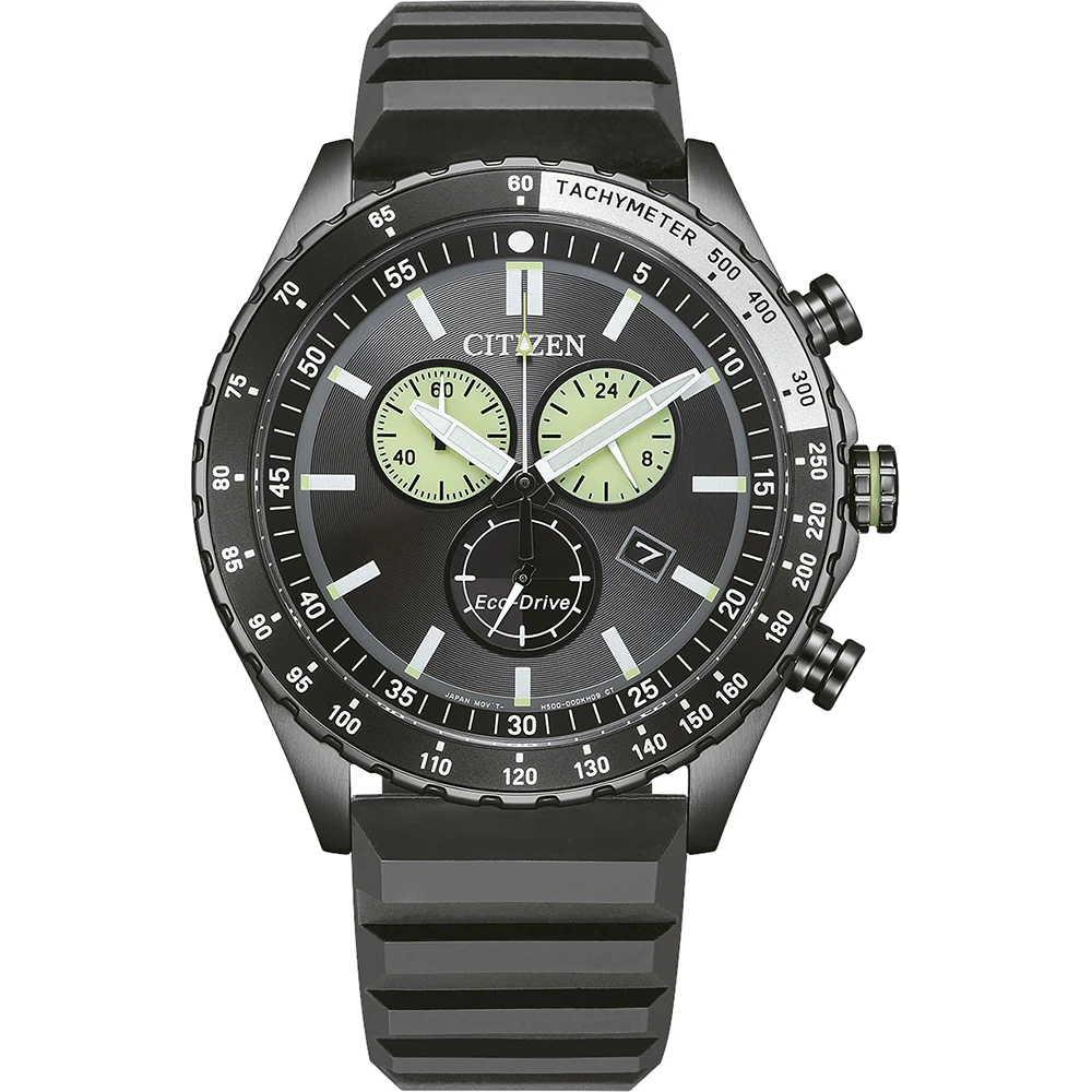Citizen Eco-Drive Sport Chronograph,  Silikonband, 43mm Herrenuhr AT2565-05E