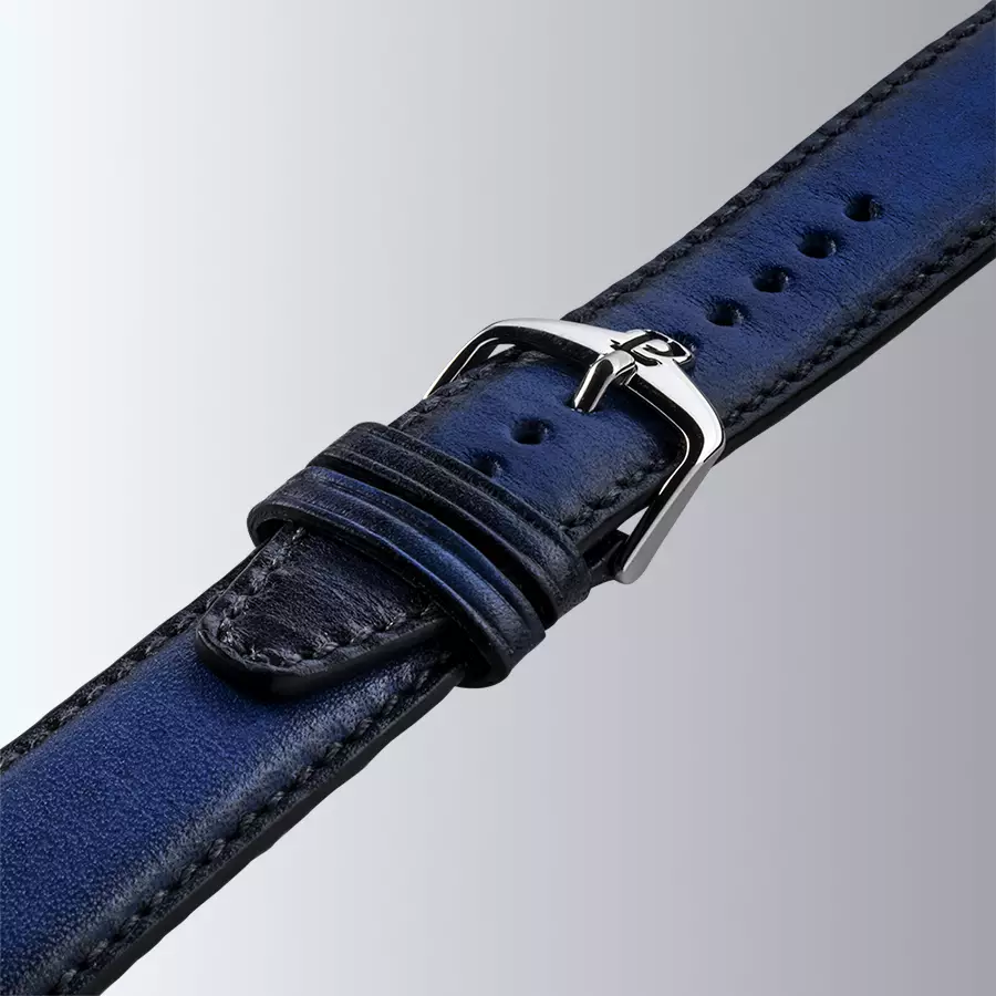 1977 EDMOND Automatique, 40 MM, Cadran Bleu, Bracelet Cuir Bleu Men's Watch 1977P01166