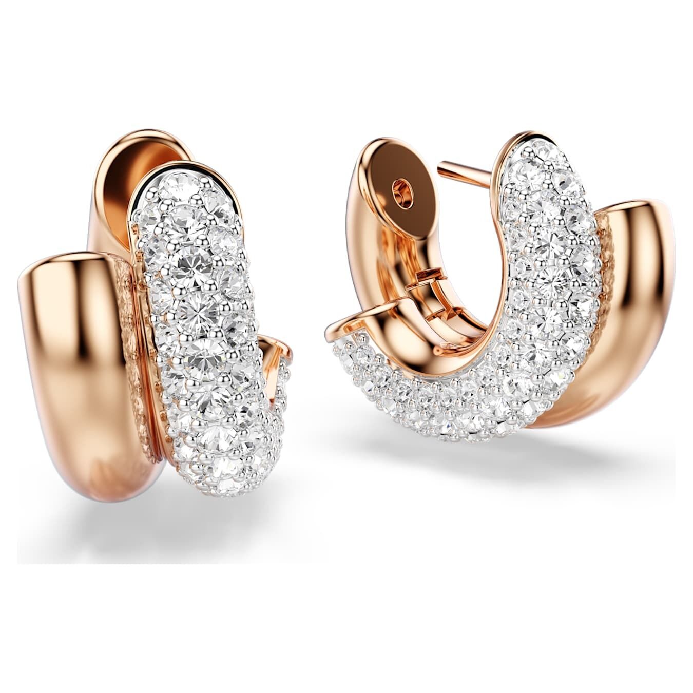 Swarovski  Dextera Kreolen Rundschliff, Mini, Weiß, Roségold-Legierungsschicht