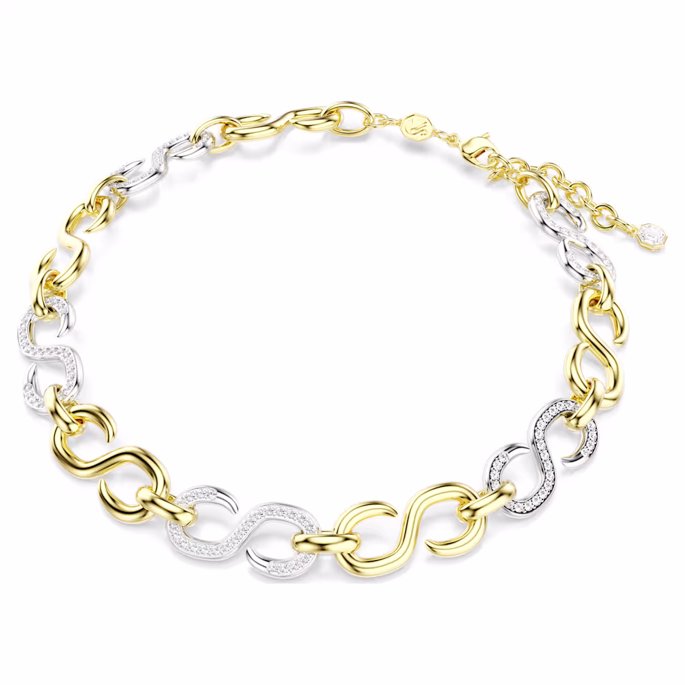 Swarovski  Dextera Halskette Rundschliff, Kette, Weiß, Metallmix