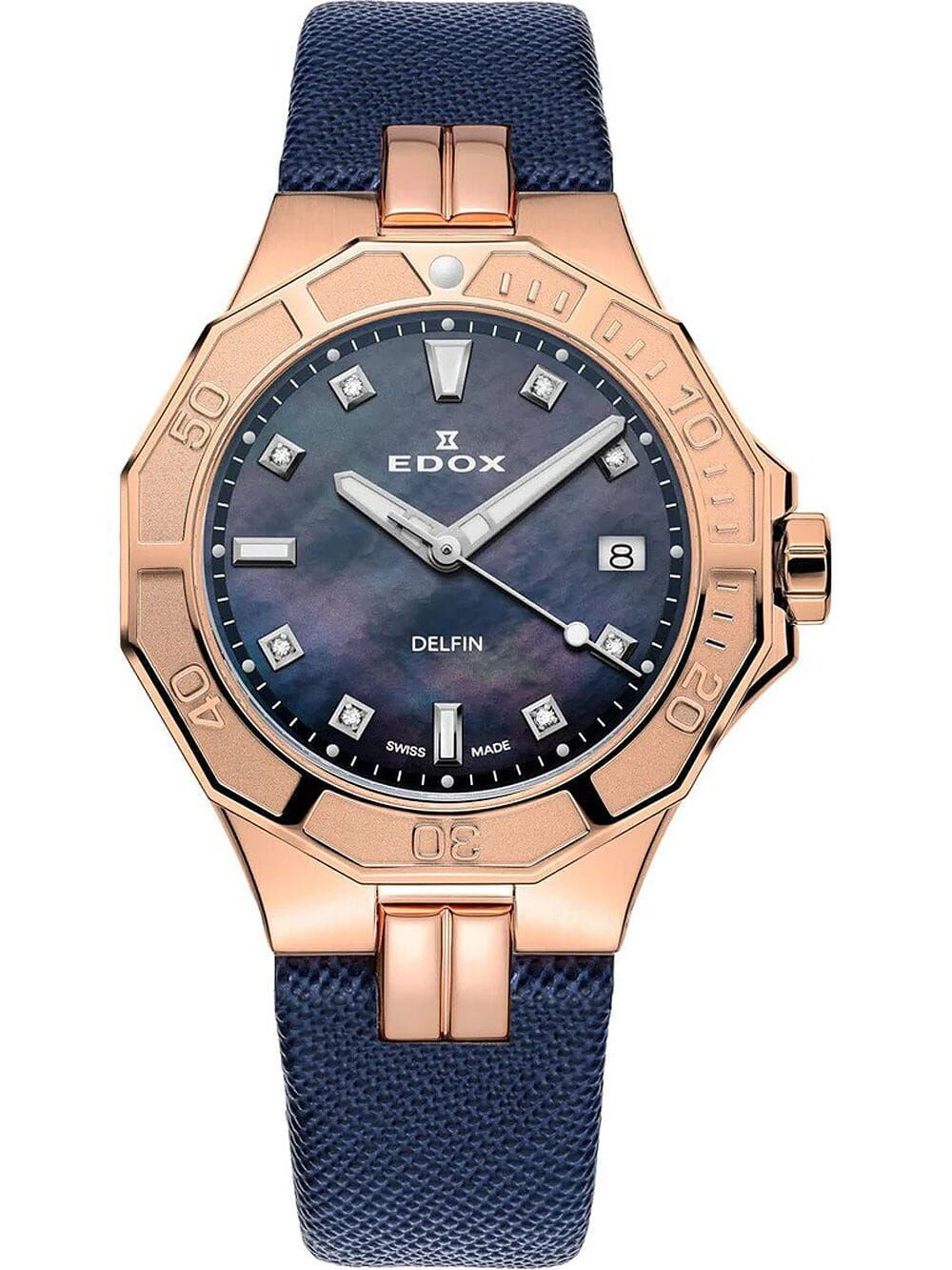 Edox Delfin Diver Date Lady Damenuhr 53020 37RC NANR