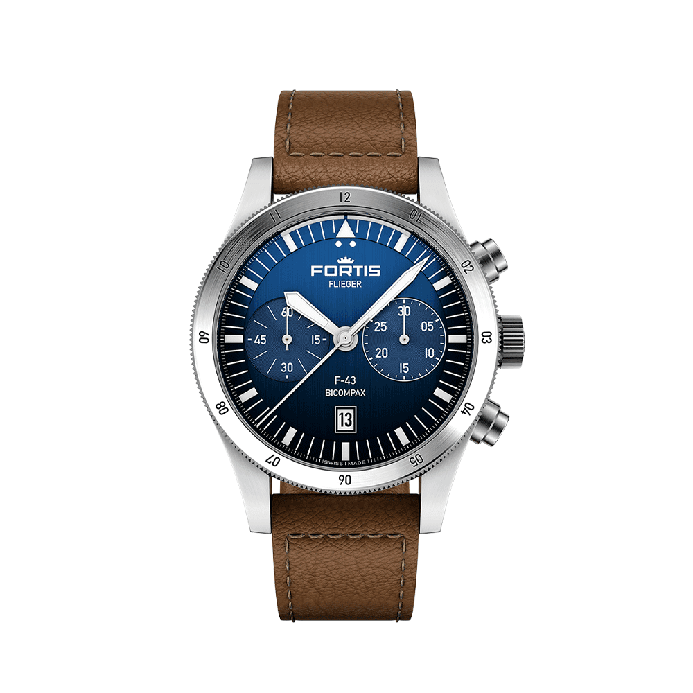 Fortis FLIEGER F-43 Bicompax Liberty Blue Herrenuhr F4240013