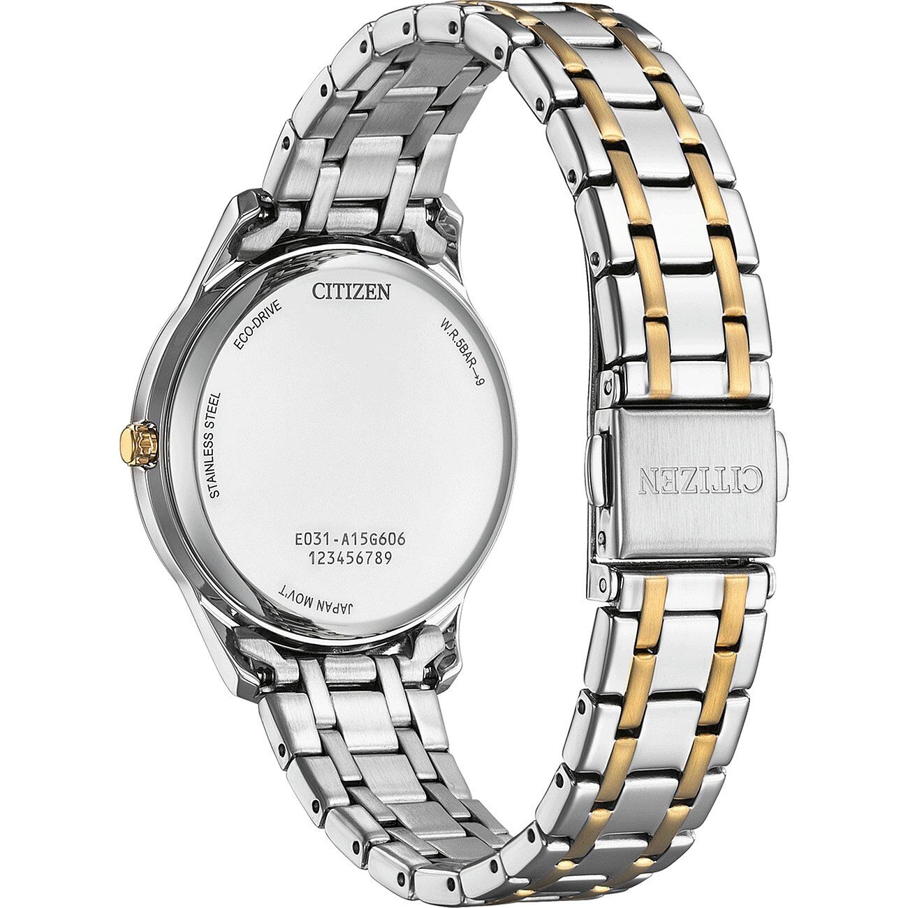 Citizen Eco-Drive, Analog Quartz, Stainless Steel Band, 34 mm Diameter Women's Watch EM0416-78A