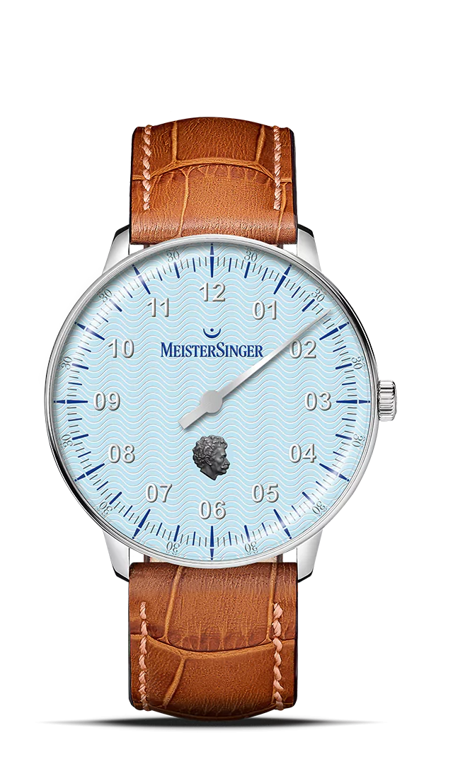 Meister Singer Edition Johann Strauß Neo Hellblau, 36mm, Limitiert auf 75 Stück, Schweizer Automatikwerk Herrenuhr ED-NES-STRAUSS