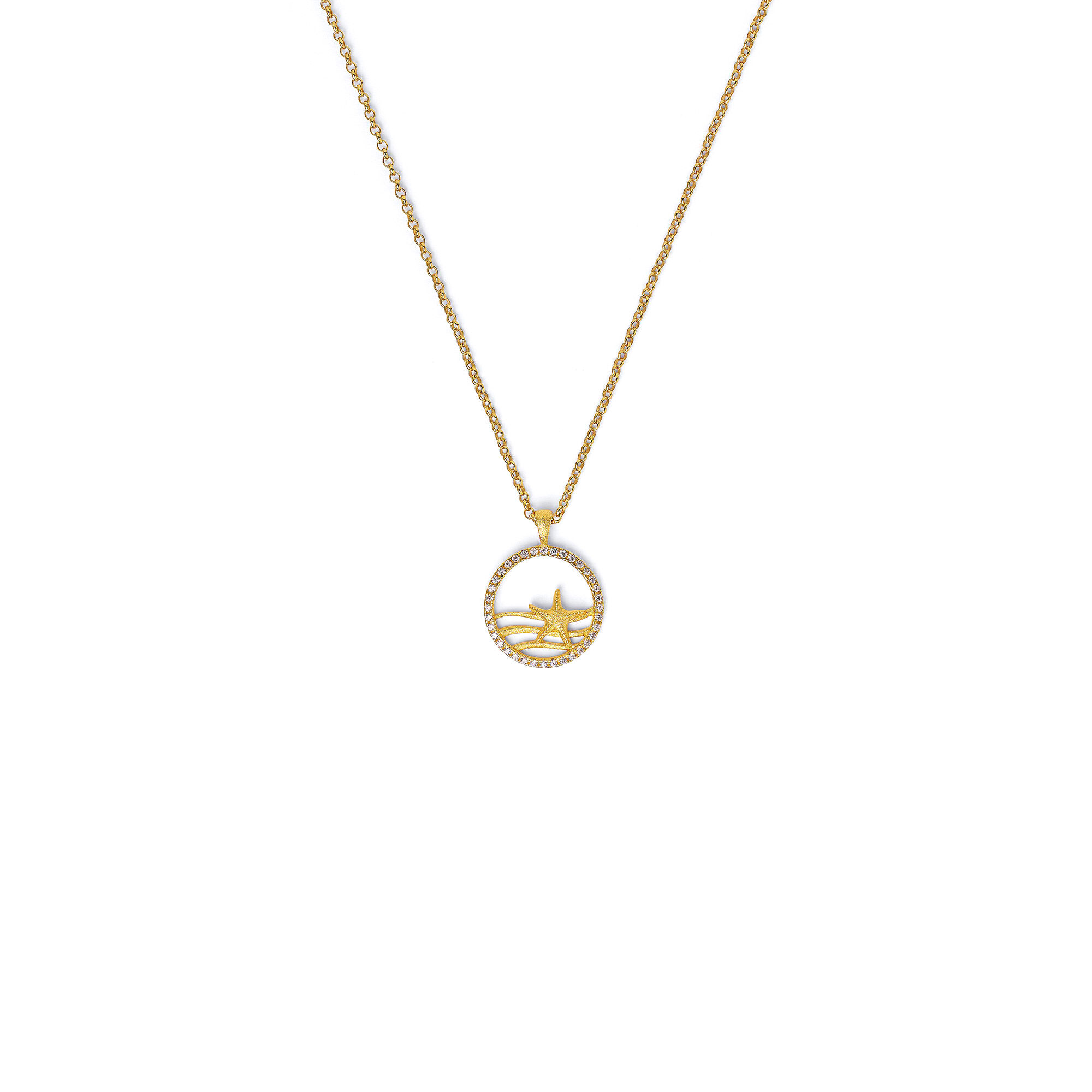 Bernd Wolf Kette Seastar Kette mit Anhänger, Sterlingsilber 925, Zirkonia