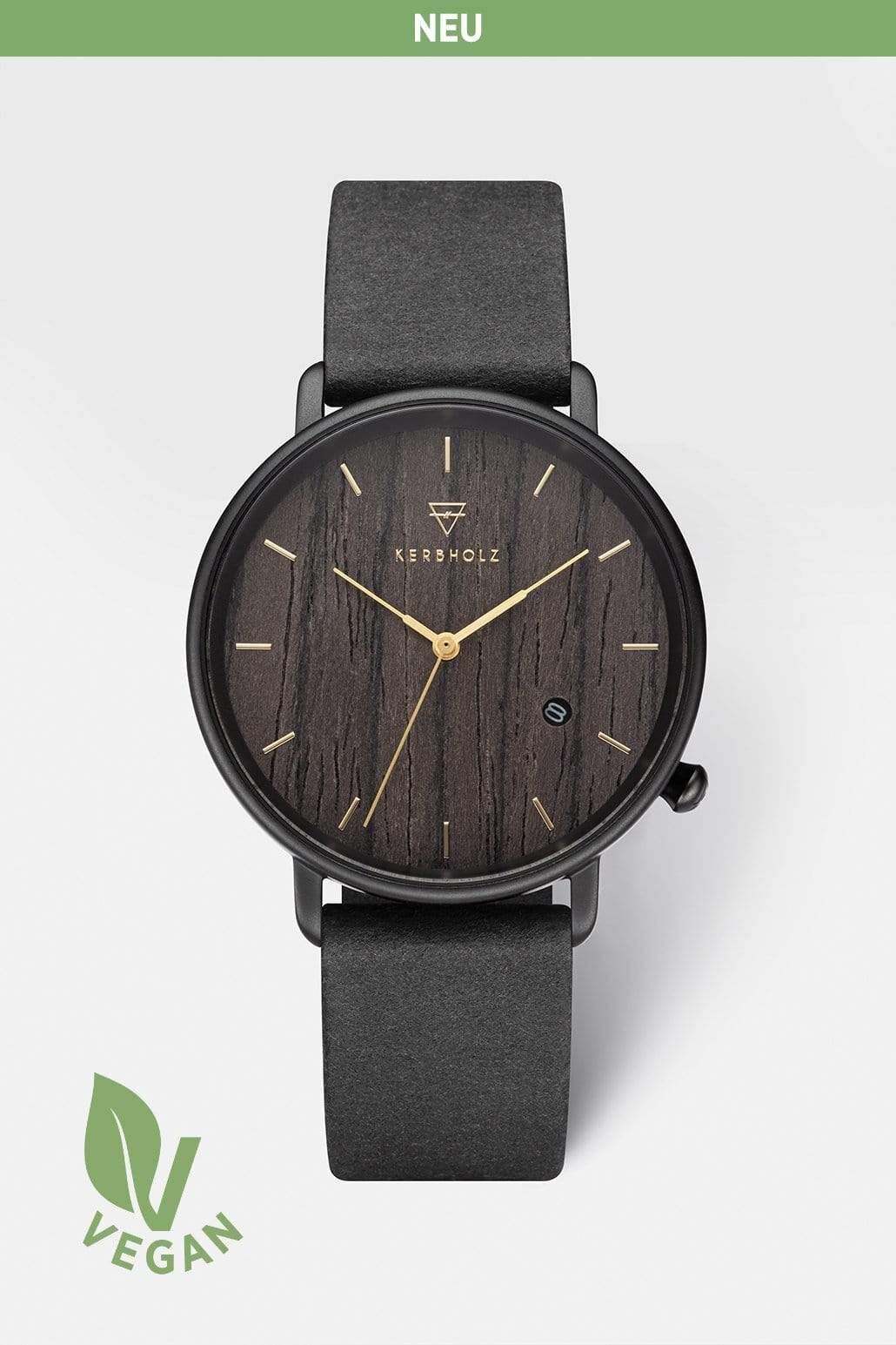 Kerbholz Herrenuhr Tilda Darkwood Black Vegan WATETIL7820