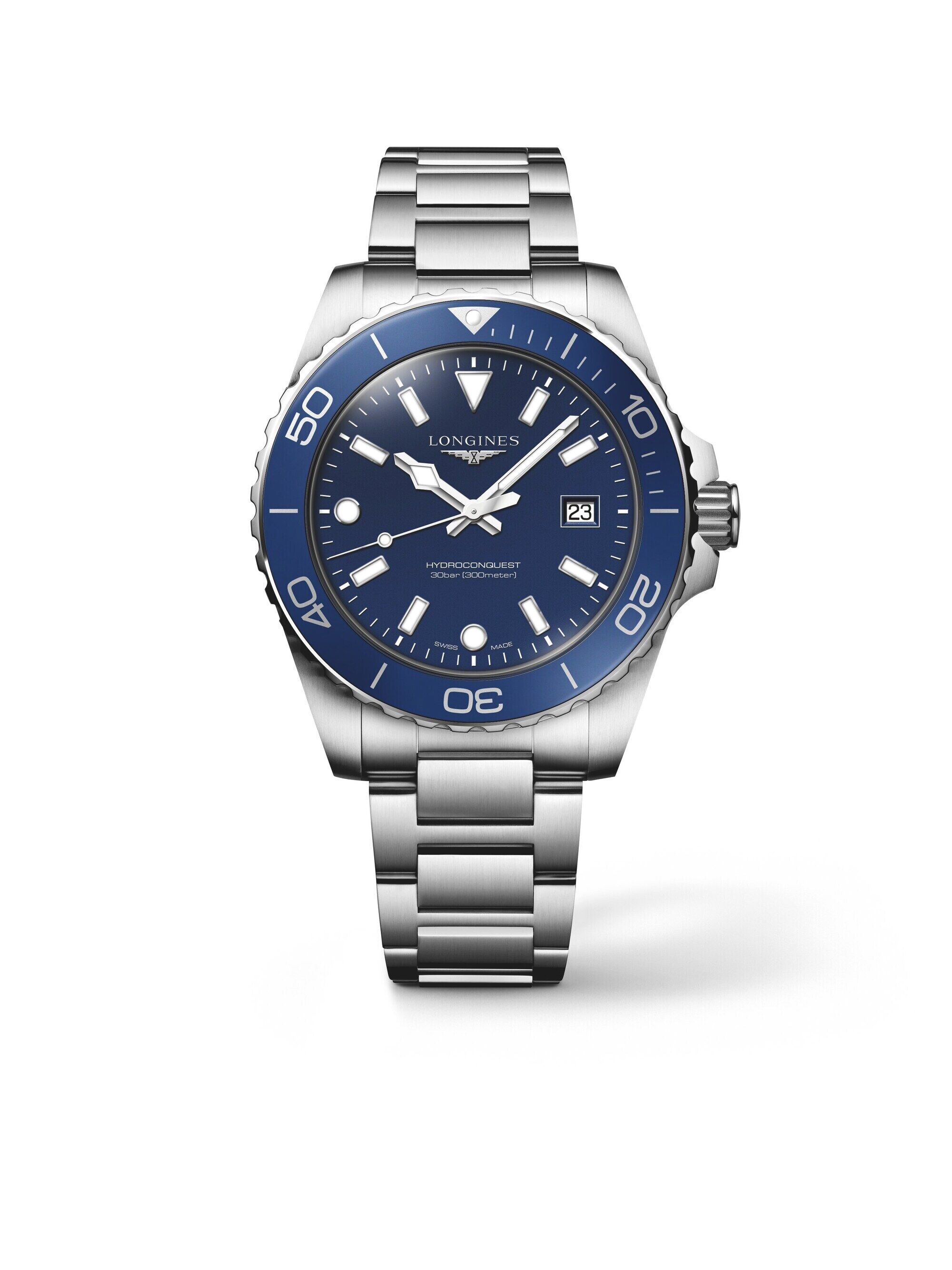 Longines Hydroconquest Quarz blau 42mm Herrenuhr L3.769.4.96.6