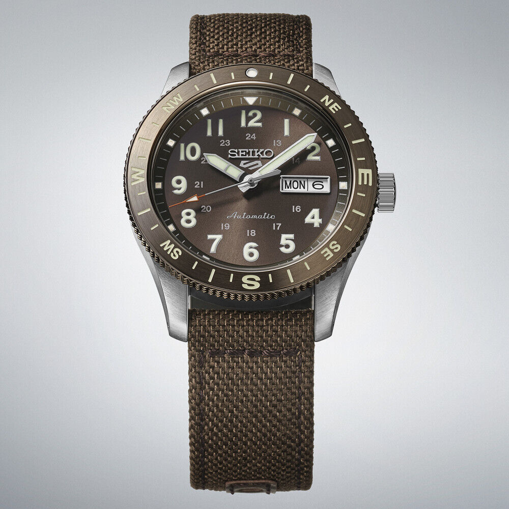 Seiko 5 Sports Field series 41mm, Nylonband, Automatik, Braun Herrenuhr HDB009K1