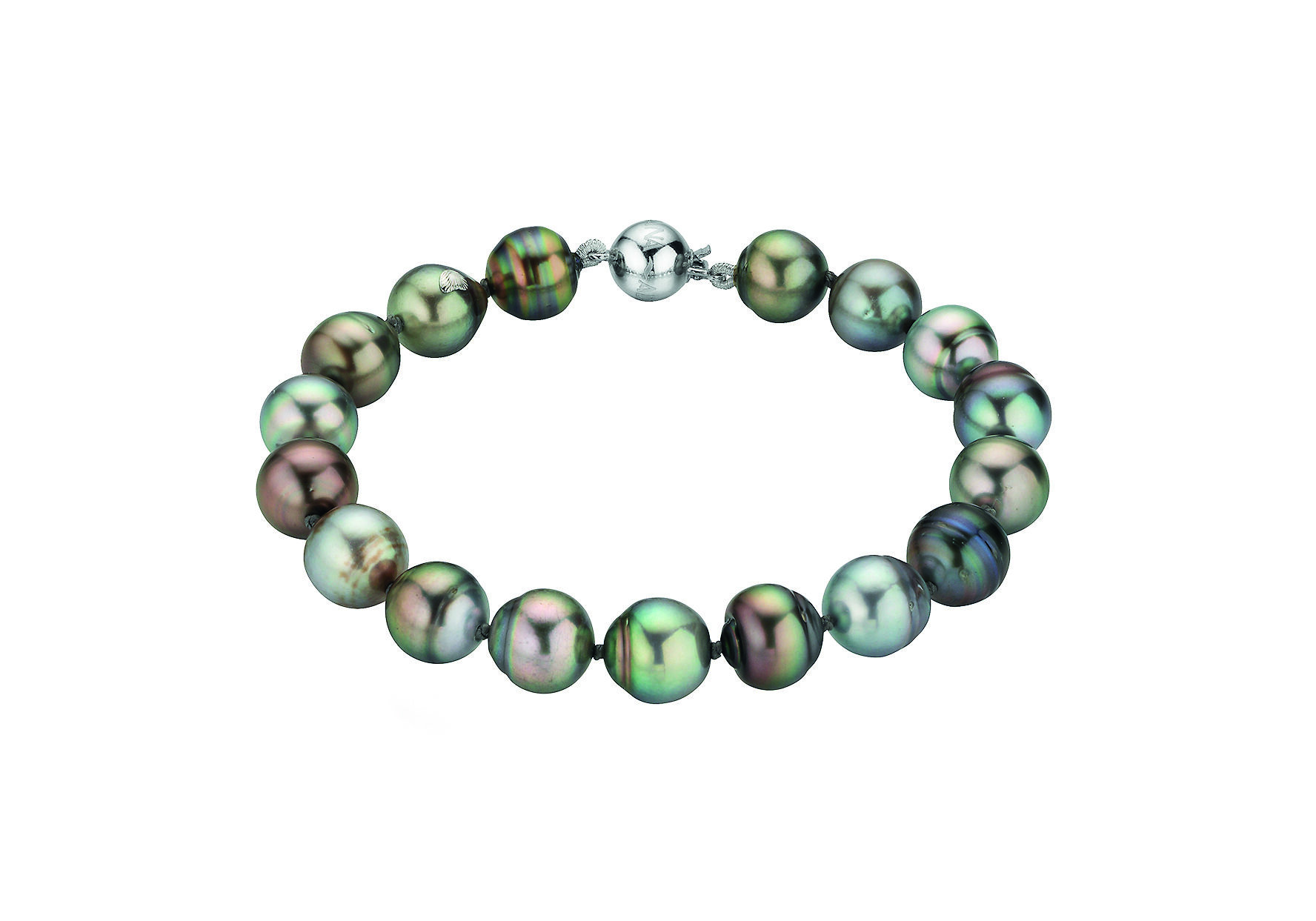 Adriana pearl bracelet made of Tahitian pearls multicolor E6-M