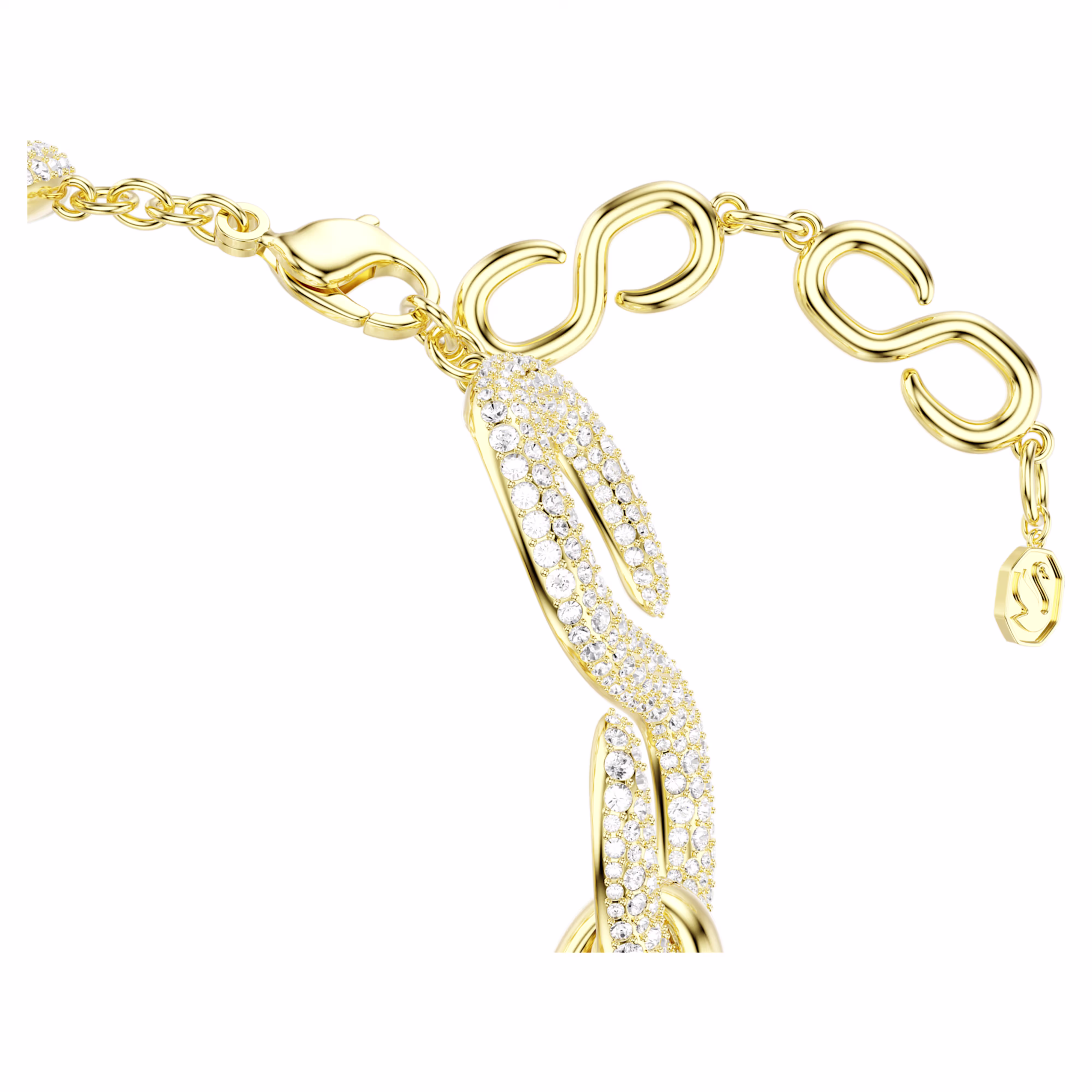 Swarovski  Dextera Halsband Rundschliff, Weiß, 18k Goldbeschichtet