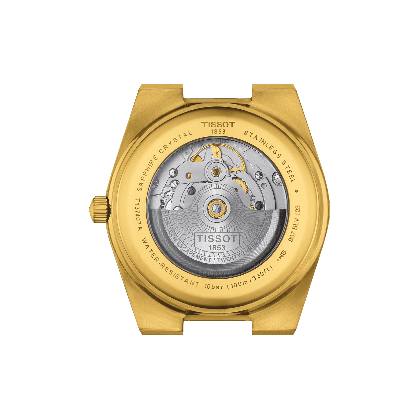 T137-407-33-021-00_B1 Tissot PRX Gold Powermatic Men's Watch 80 T137.407.33.021.00 Set with Black Rubber Strap